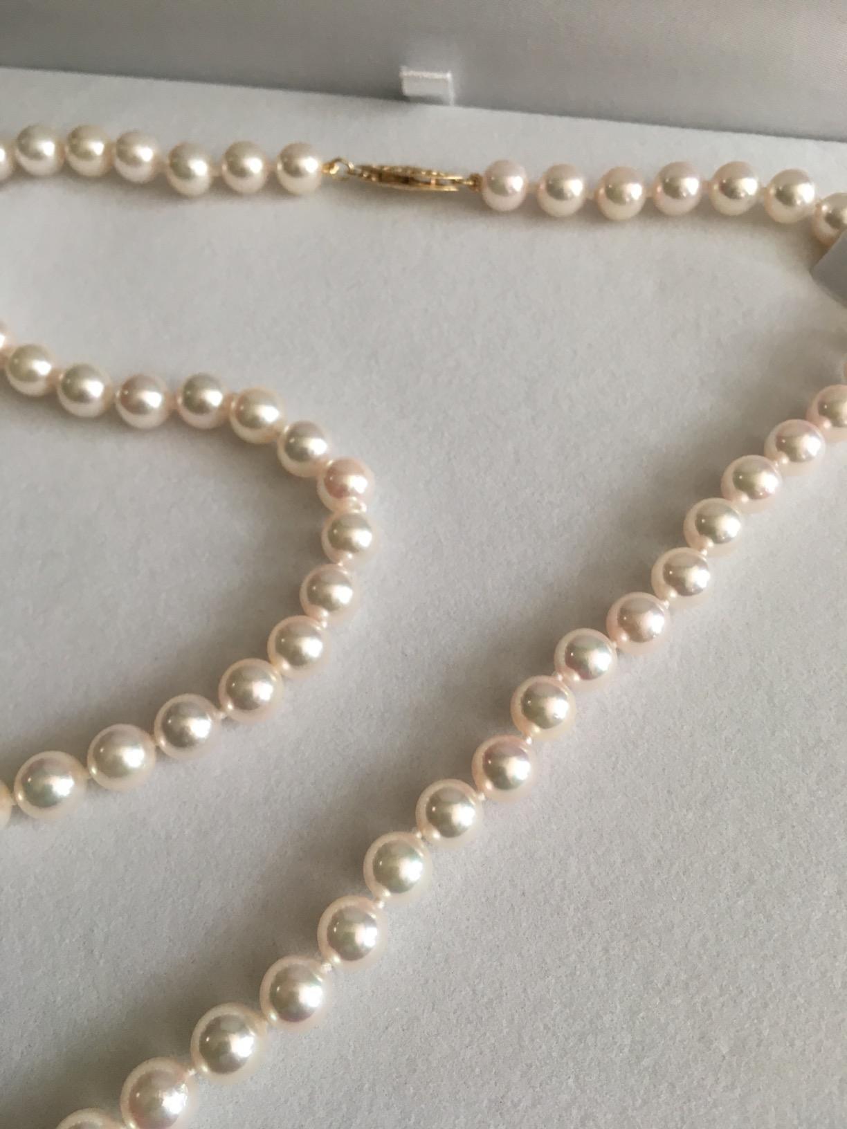 The Pearl Source Real Japanese Akoya Pearl Necklace for Women, Genuine Cultured Akoya Pearls, Fine Jewelry Gift customer photo 1