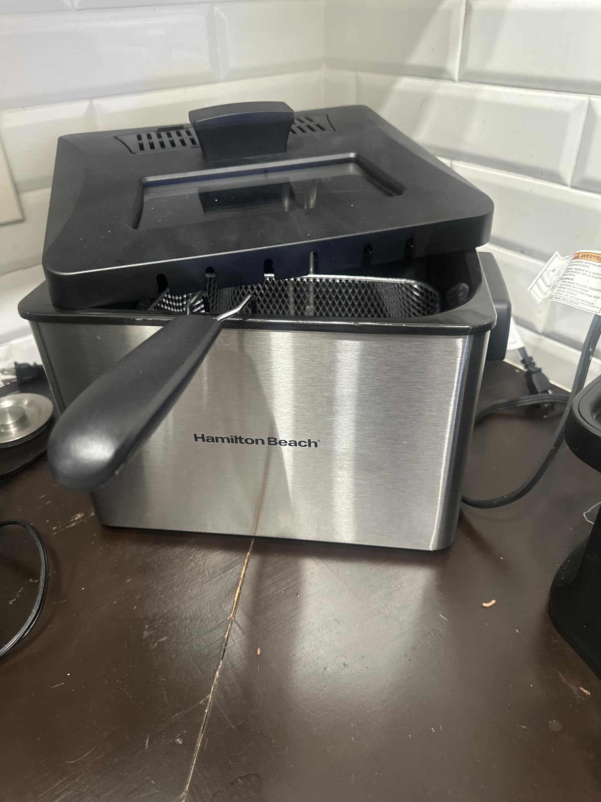 Hamilton Beach 4.5 Liter Professional Style Electric Deep Fryer | 19 Cup Oil Capacity | With 2 Baskets | 1800 Watts | View Window Lid | Easy Detach Magnetic Cord | Stainless Steel | 35036 customer photo 2