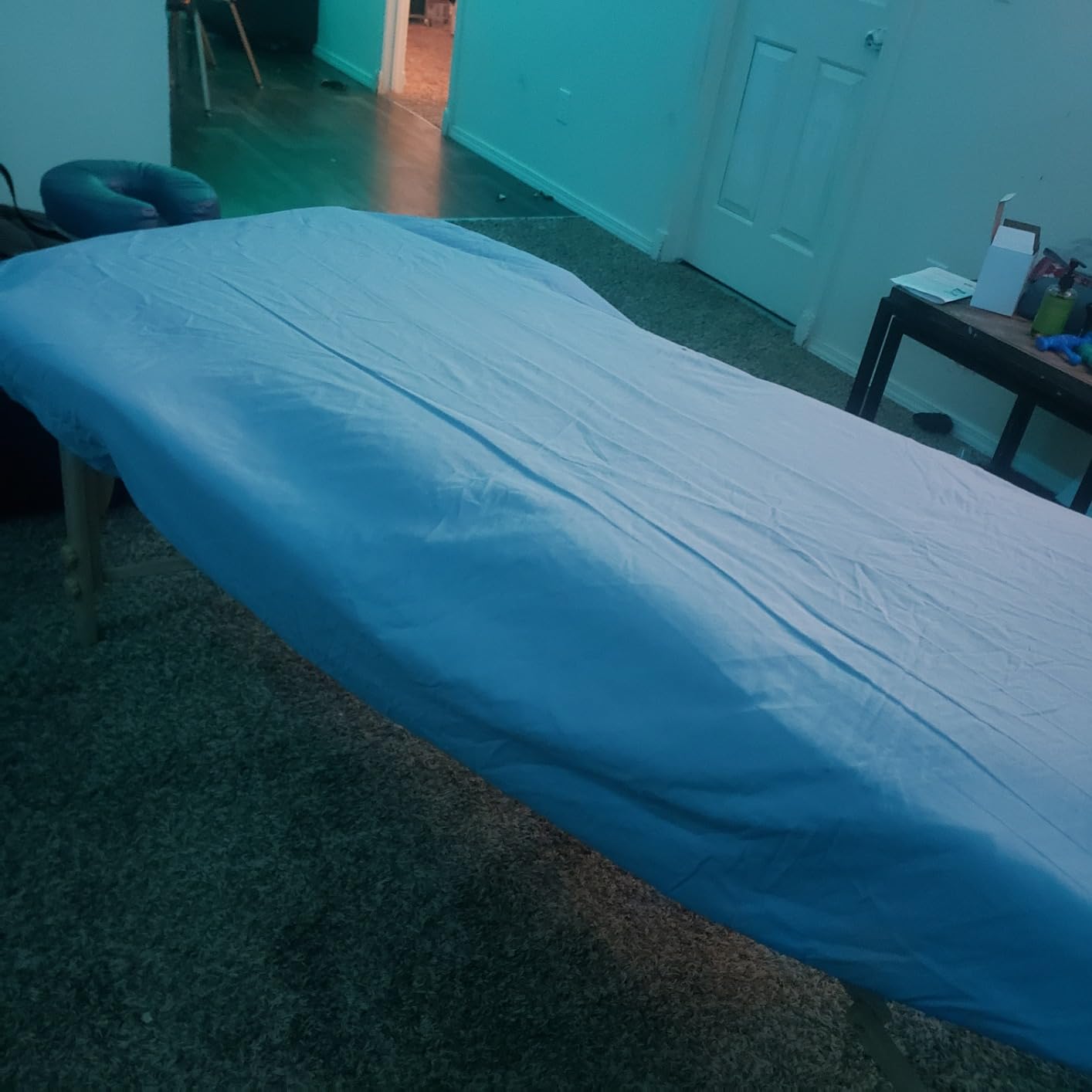 Saloniture Professional Portable Massage Table with Backrest - Black customer photo 2
