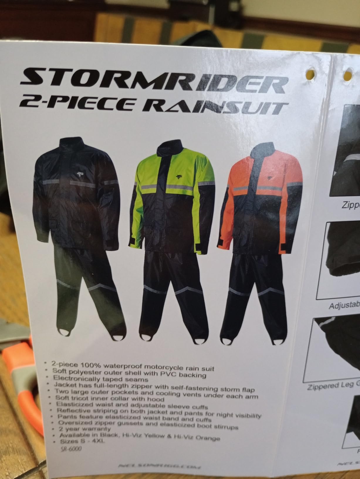 Nelson Rigg Stormrider Rain Suit; 100% Waterproof, Pants and Jacket Included with Reflective Striping customer photo 2