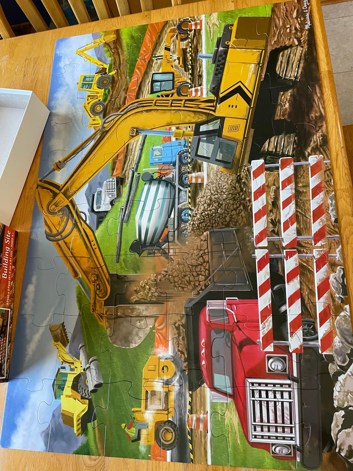 Melissa & Doug Building Site Floor Puzzle, 48 pc Jumbo Jigsaw Puzzle, Educational Screen Free Activity for Toddler, Preschoolers and Kids Ages 3+ (2 x 3 Feet) - FSC Certified customer photo 1