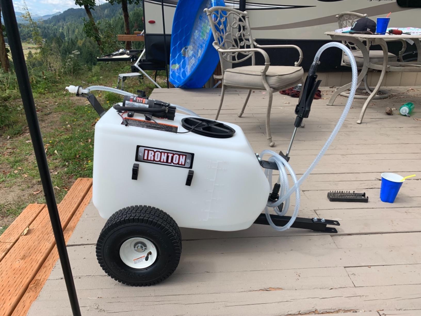 Ironton Tow-Behind Trailer Broadcast and Spot Sprayer - 13-Gallon Capacity, 1 GPM, 12 Volt DC customer photo 1