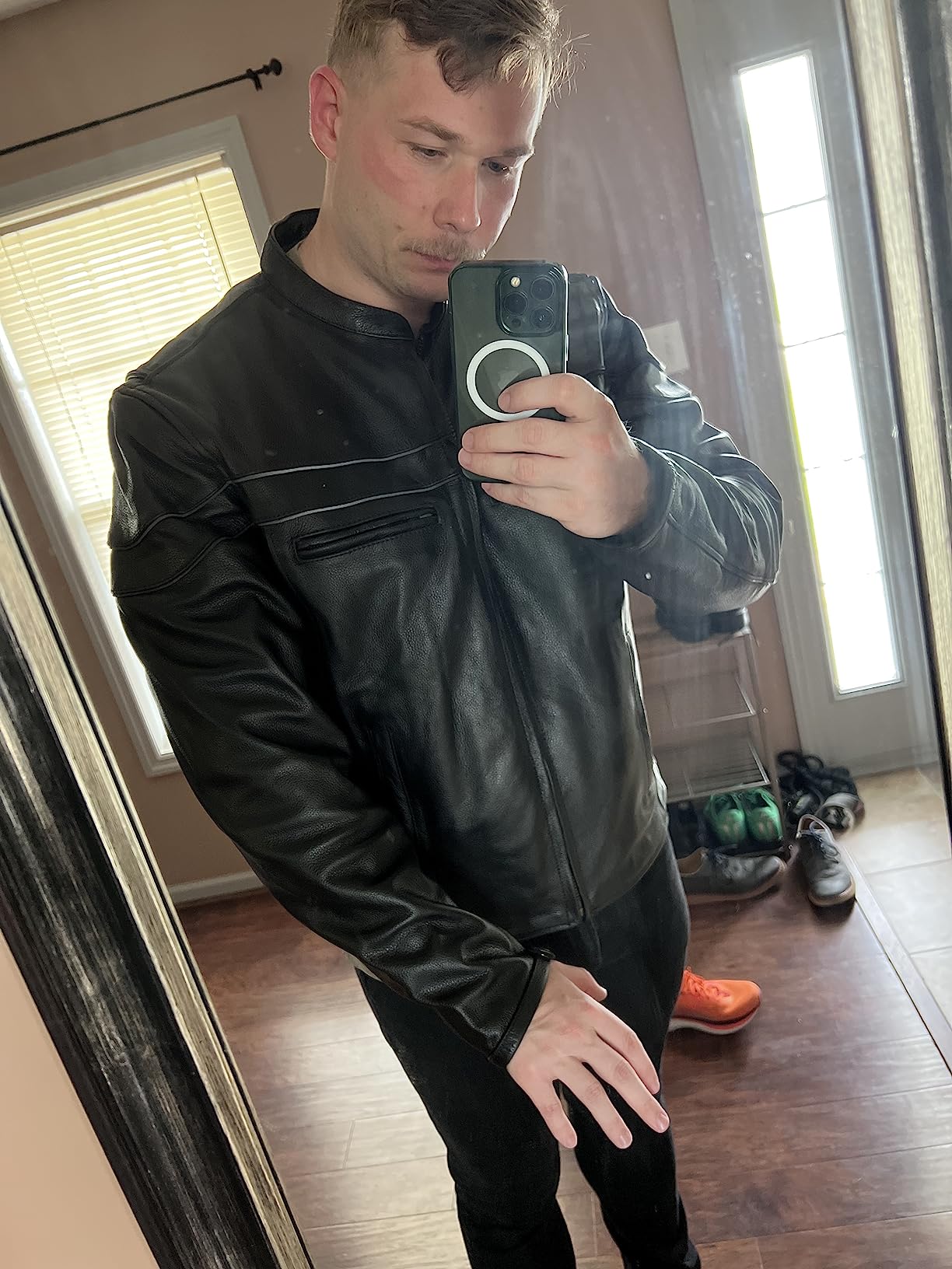 Milwaukee Men's Premium Leather Vented Scooter Jacket customer photo 2