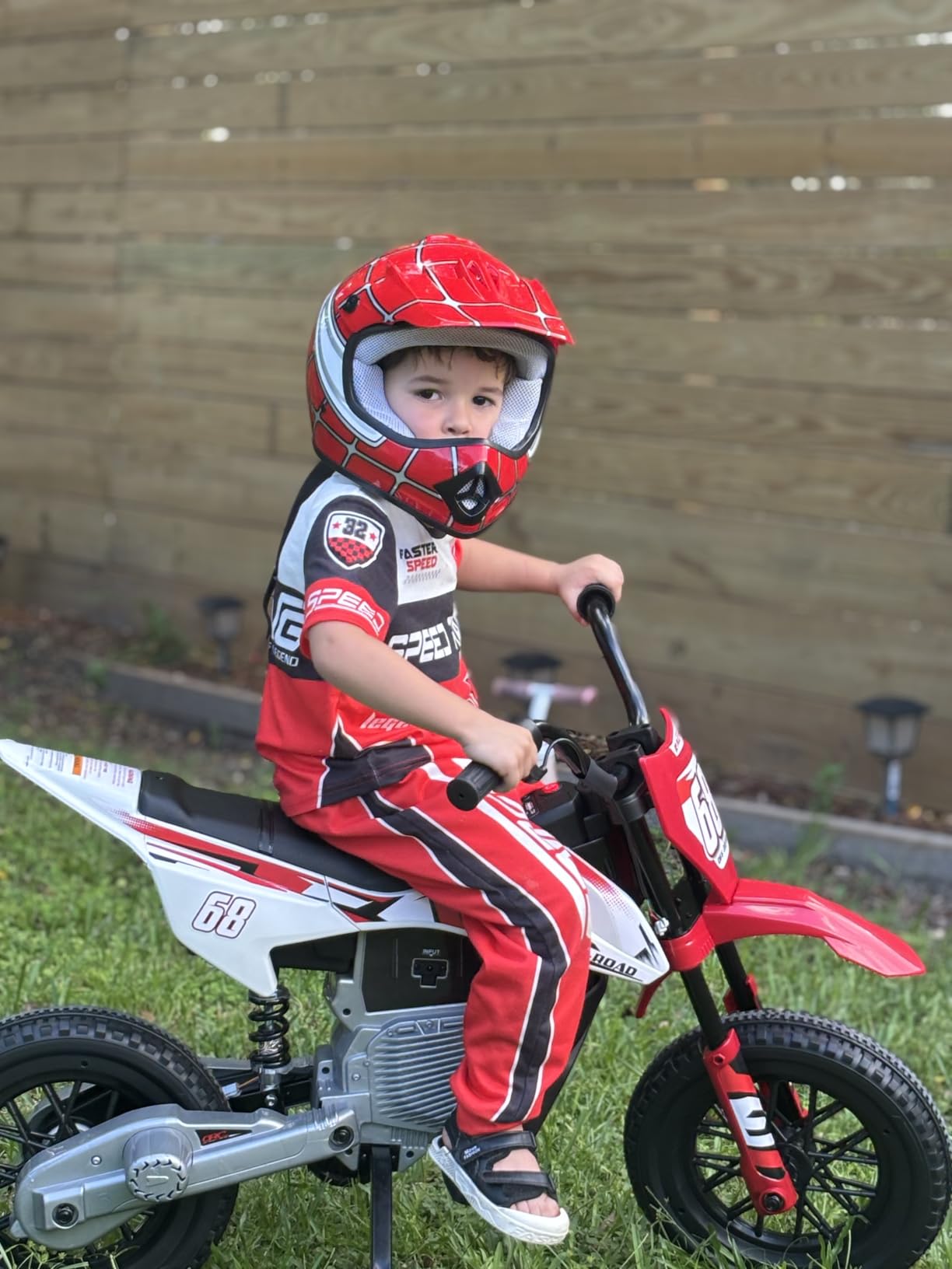 TCMT Youth Kids Dirt Bike Helmet DOT Approved Full Face Motocross Gear, 4-In-1 Set with Goggles, Gloves and Carry Bag, Adjustable Visor, Washable Liner, For ATV, UTV customer photo 2