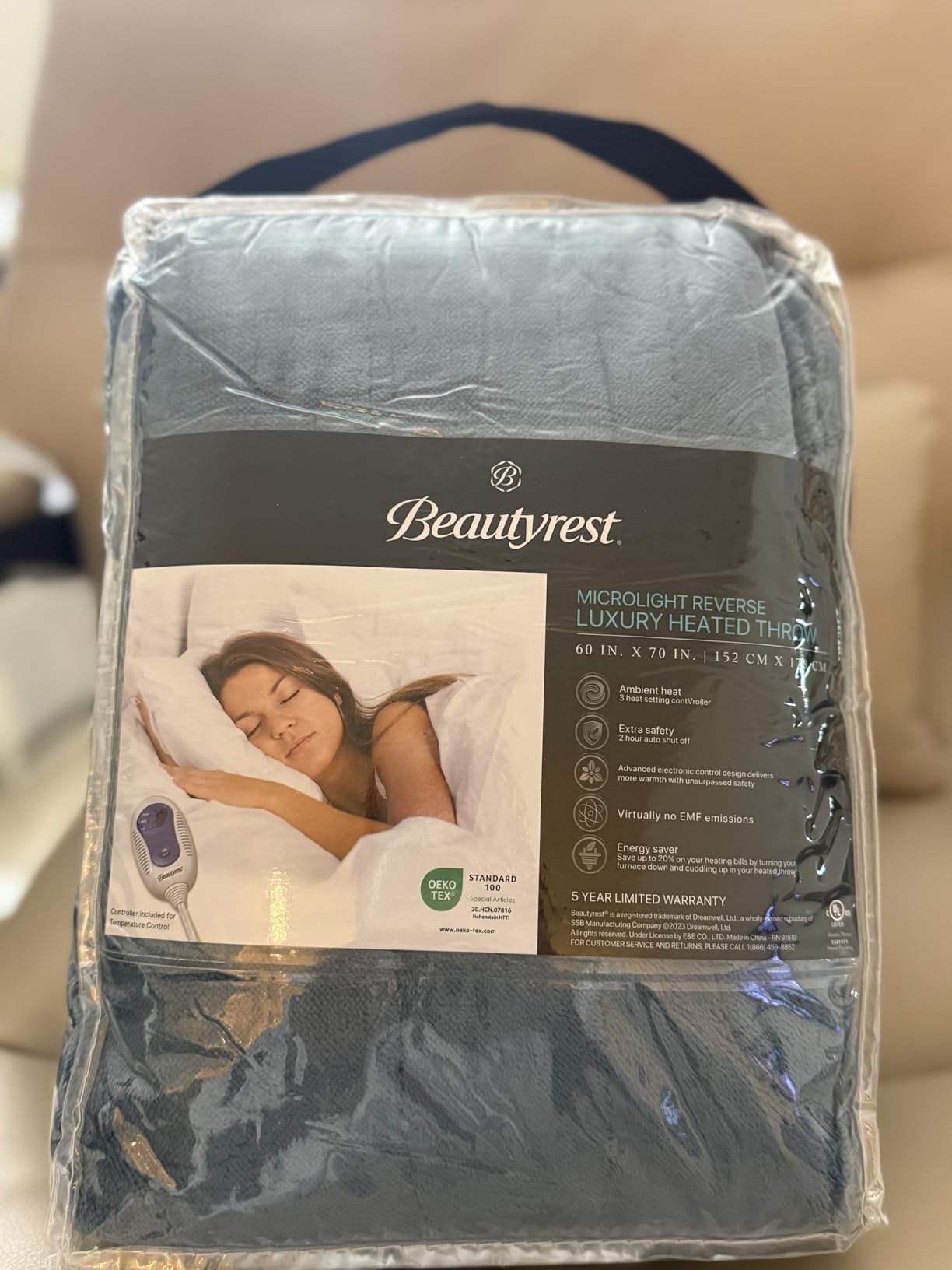Beautyrest Heated Blanket King Size, Fast Heating Electric Blanket, Ivory customer photo 1