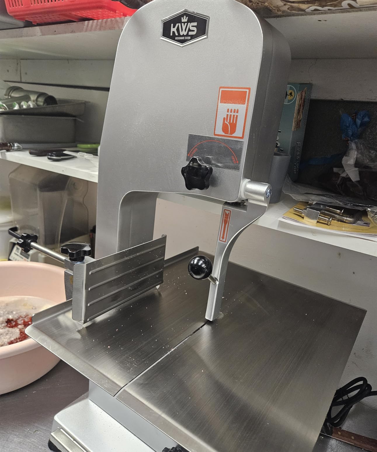KWS KitchenWare Station B-210 Countertop Model Commercial 1900W 2.5HP Electric Meat Band Saw Bone Saw Machine/Slicer Heavy-Duty customer photo 2