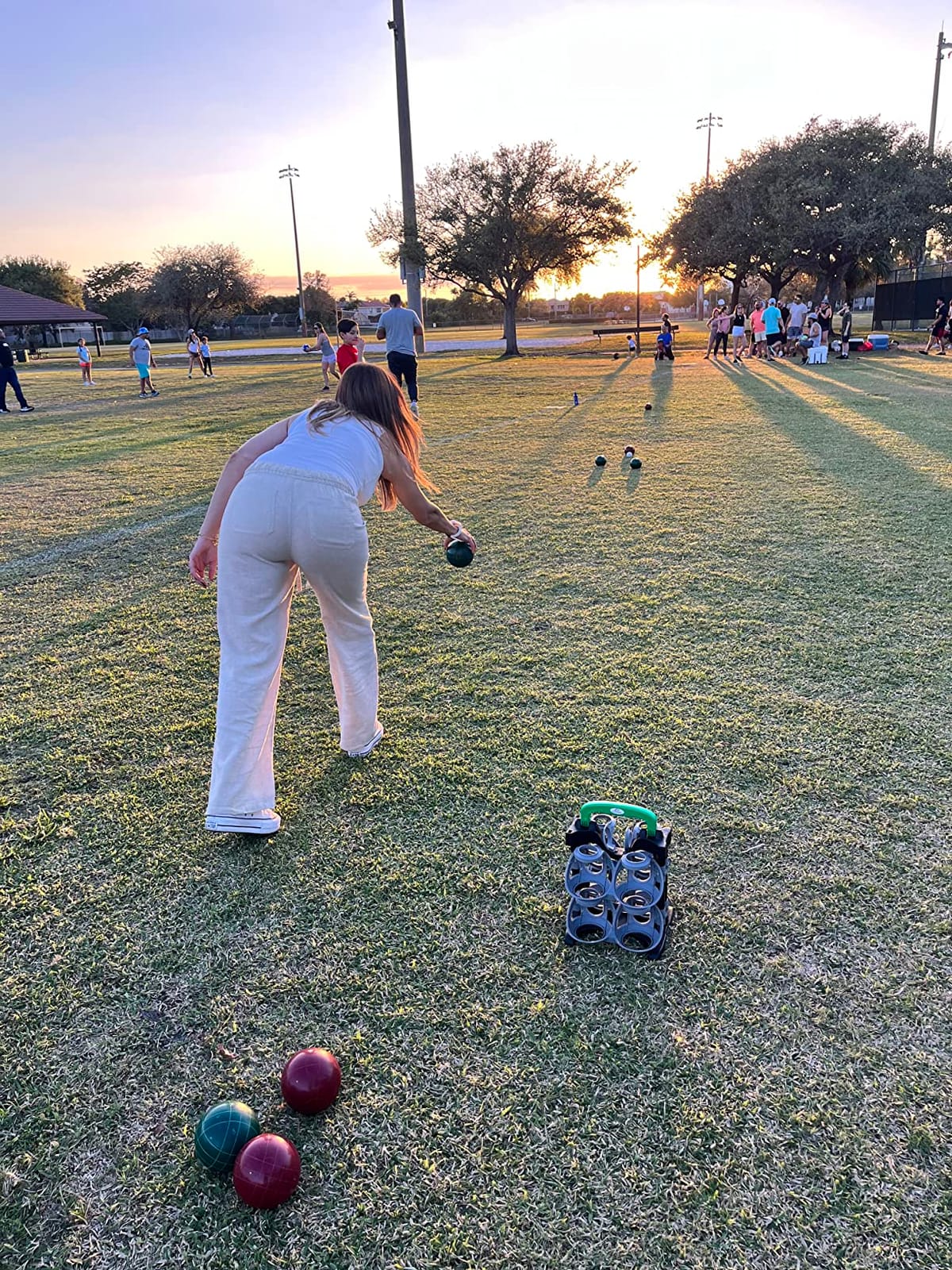 EastPoint Bocce Ball Set, 110mm, 8 Balls, Pallino, Outdoor Games - Tournament-Size Play, Portable Carry Case, For Backyard, Beach and Lawn Games, For Adults and Family, Yard Games customer photo 1
