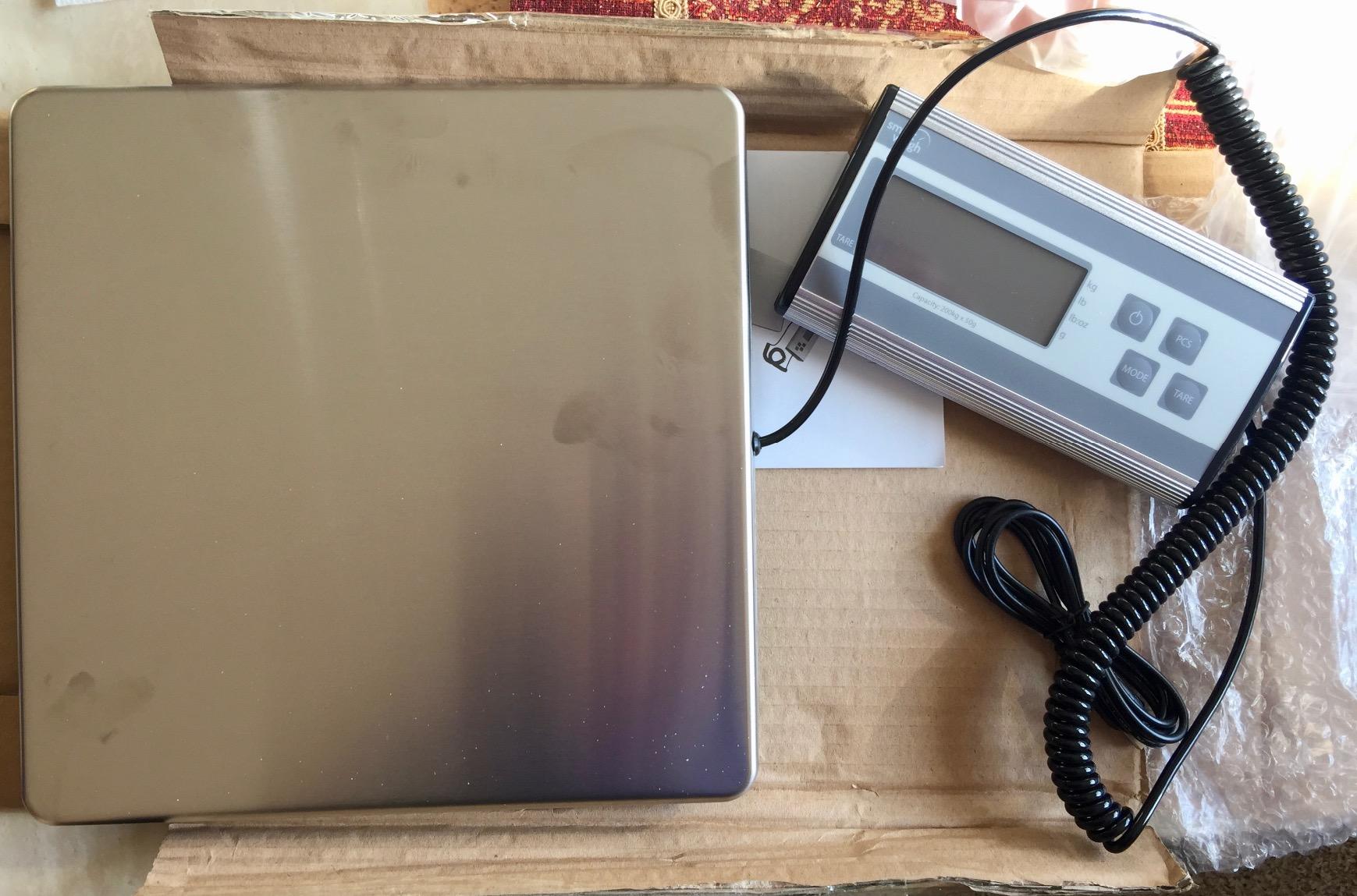 Smart Weigh Digital Postal Shipping Scale, Heavy Duty, 440 lb Capacity, 6 oz Readability, Hold & Tare Function, Stainless Steel Platform customer photo 2