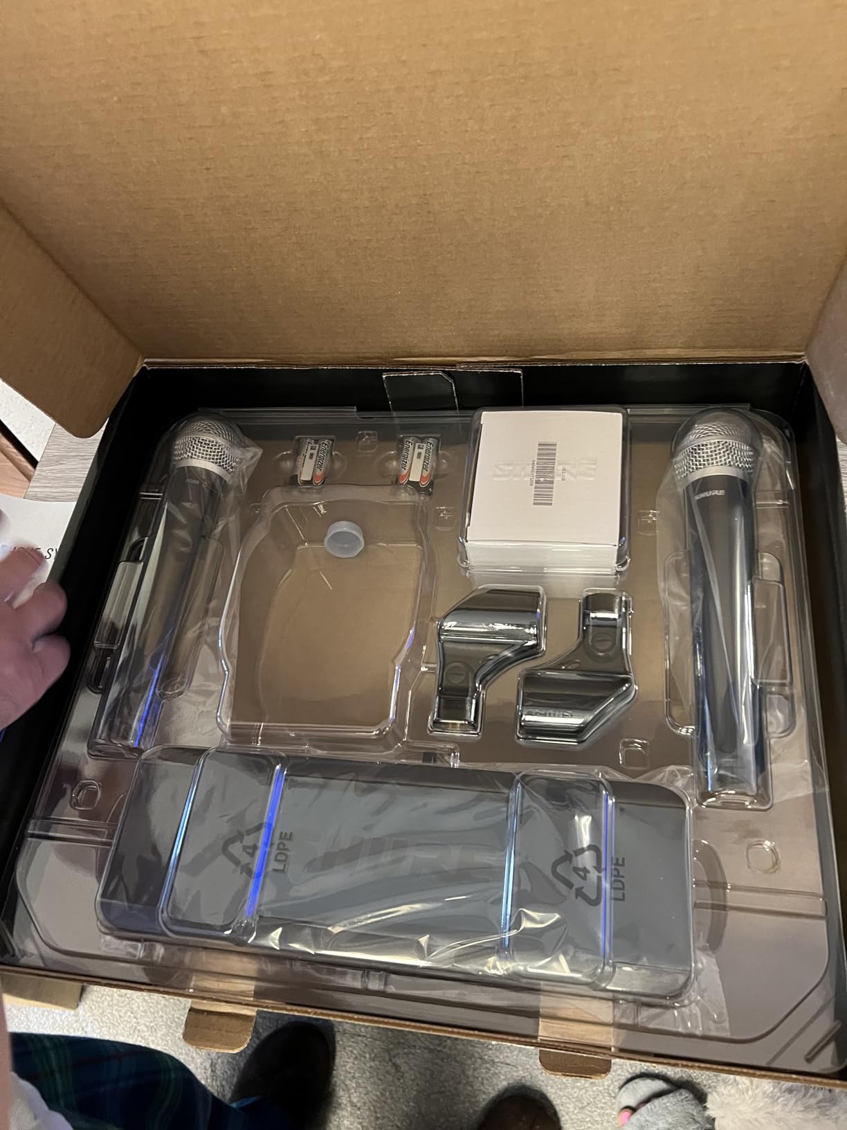 Shure BLX288/PG58 Dual Wireless Vocal System - H10 Band | 14-hour battery and 300 ft UHF range with two PG58 handheld vocal mics and dual-channel receiver for live vocals customer photo 1