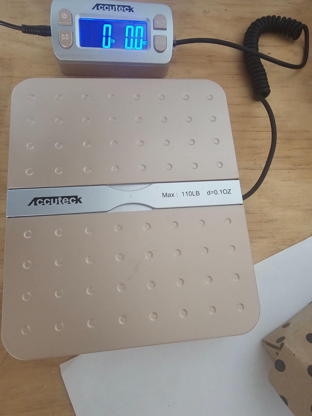 Accuteck ShipPro W-8580 110lbs x 0.1 oz Gold Digital Shipping Postal Scale, Limited Edition customer photo 2