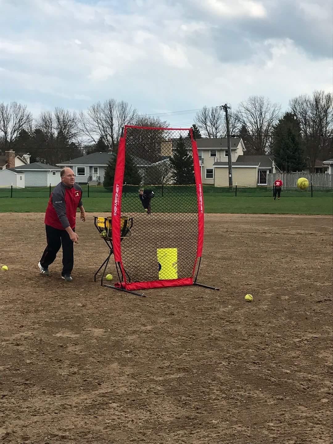 PowerNet Baseball Training Equipment Baseball Net, Portable Softball Batting Practice Pitching Screen, 7-FT I-Screen or A-Frame Pitching Net customer photo 1