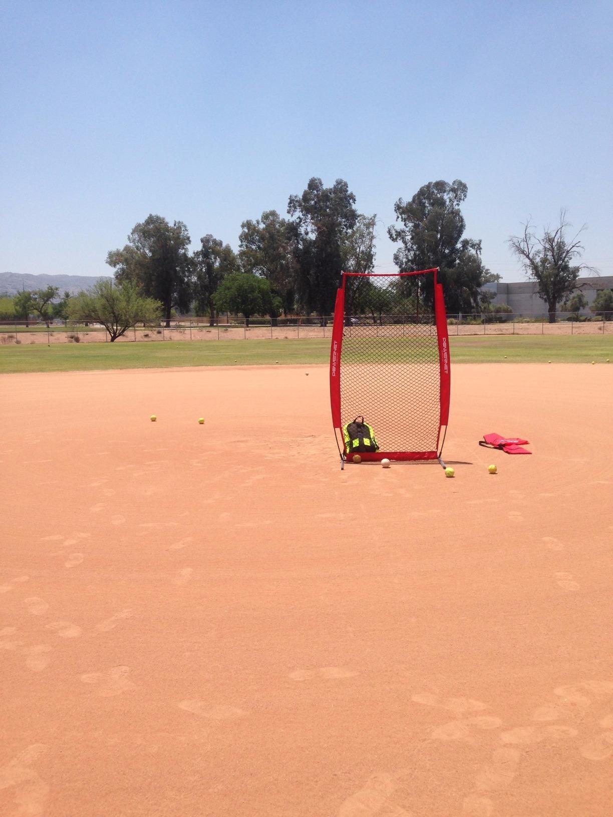 PowerNet Baseball Training Equipment Baseball Net, Portable Softball Batting Practice Pitching Screen, 7-FT I-Screen or A-Frame Pitching Net customer photo 2
