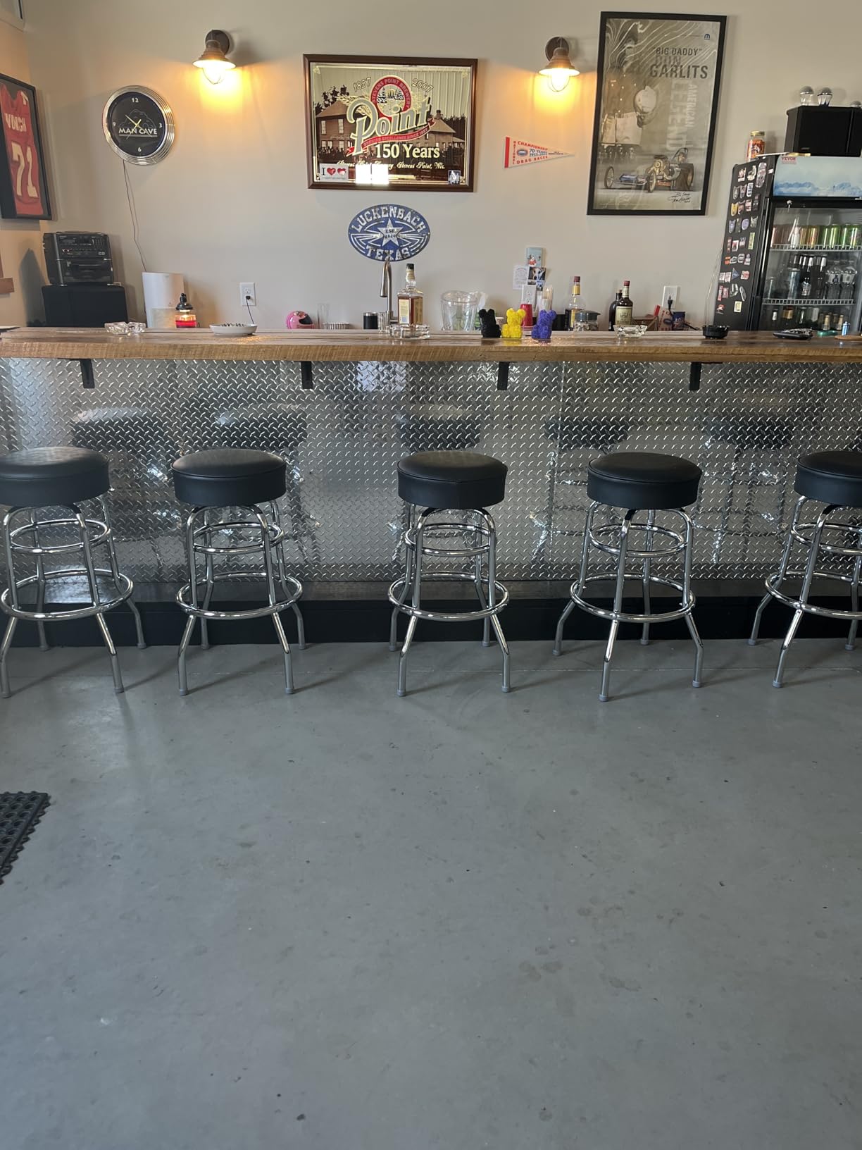 Flash Furniture Double Ring Barstool with Padded Seat, Black, 2-Pack | Durable Construction, Commercial Use customer photo 2