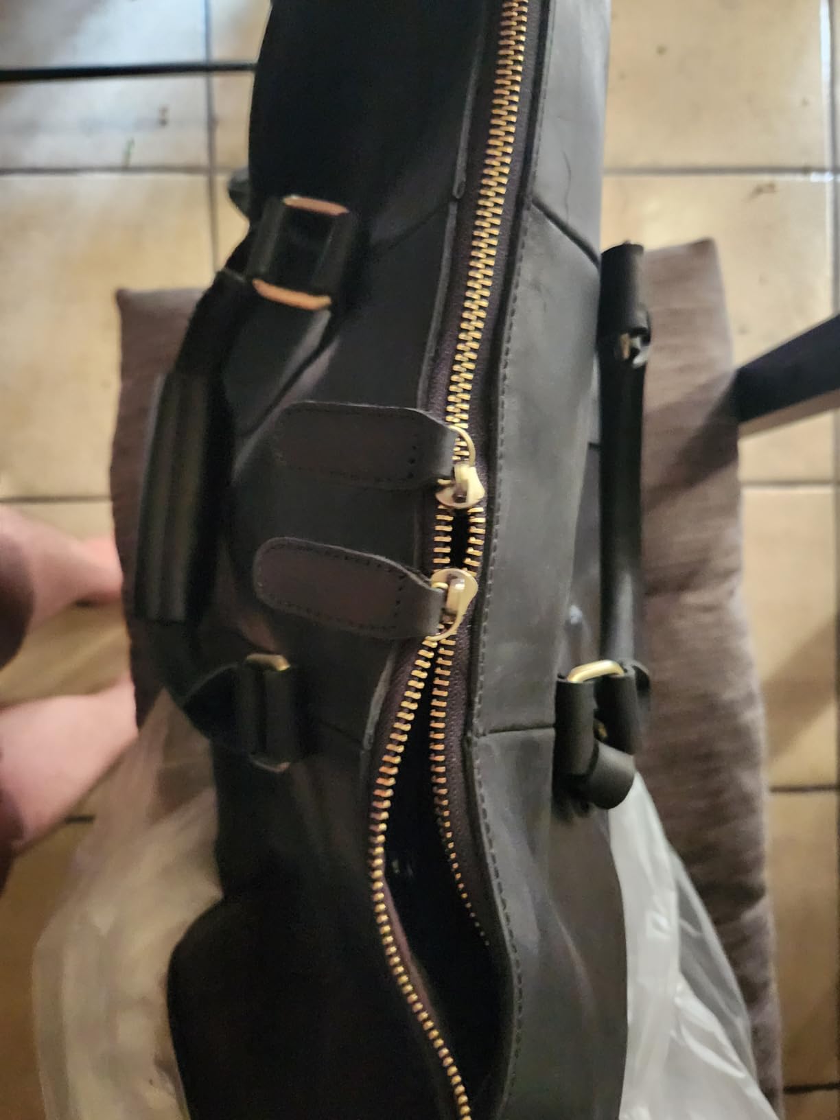 Travel Duffle Bag For Men Women Genuine Leather Overnight Weekender Bag Vintage Luggage Carry On Airplane Large Retro Unisex customer photo 2