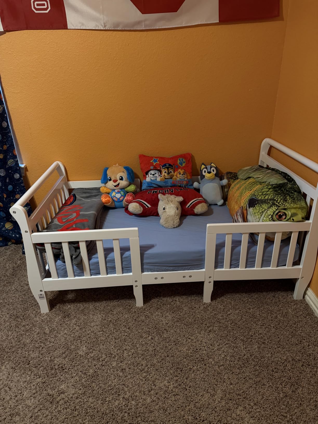 Dream On Me Emma 3-in-1 Wooden Toddler Bed, GREENGUARD Gold, Steel Grey | Converts to Table & 2 Chairs, 4 Safety Guardrails, Phthalate & BPA Free, Low to Floor Bed Frame, 50 Lb Limit, BSA Verified customer photo 2