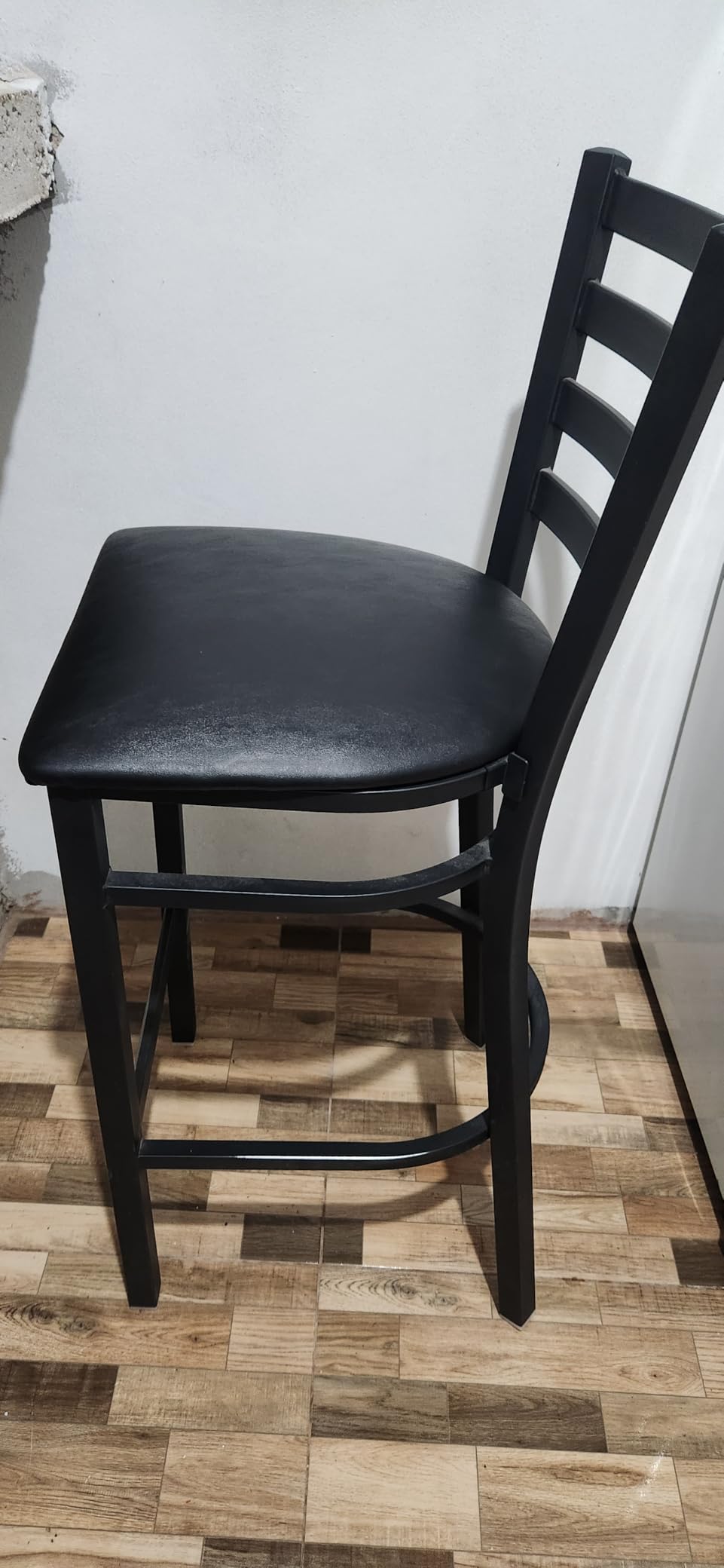 Flash Furniture Hercules Ladder Back Restaurant Barstool, Black, 2-Pack | Vinyl Upholstery, Durable Construction, Commercial Use, Metal Frame customer photo 1