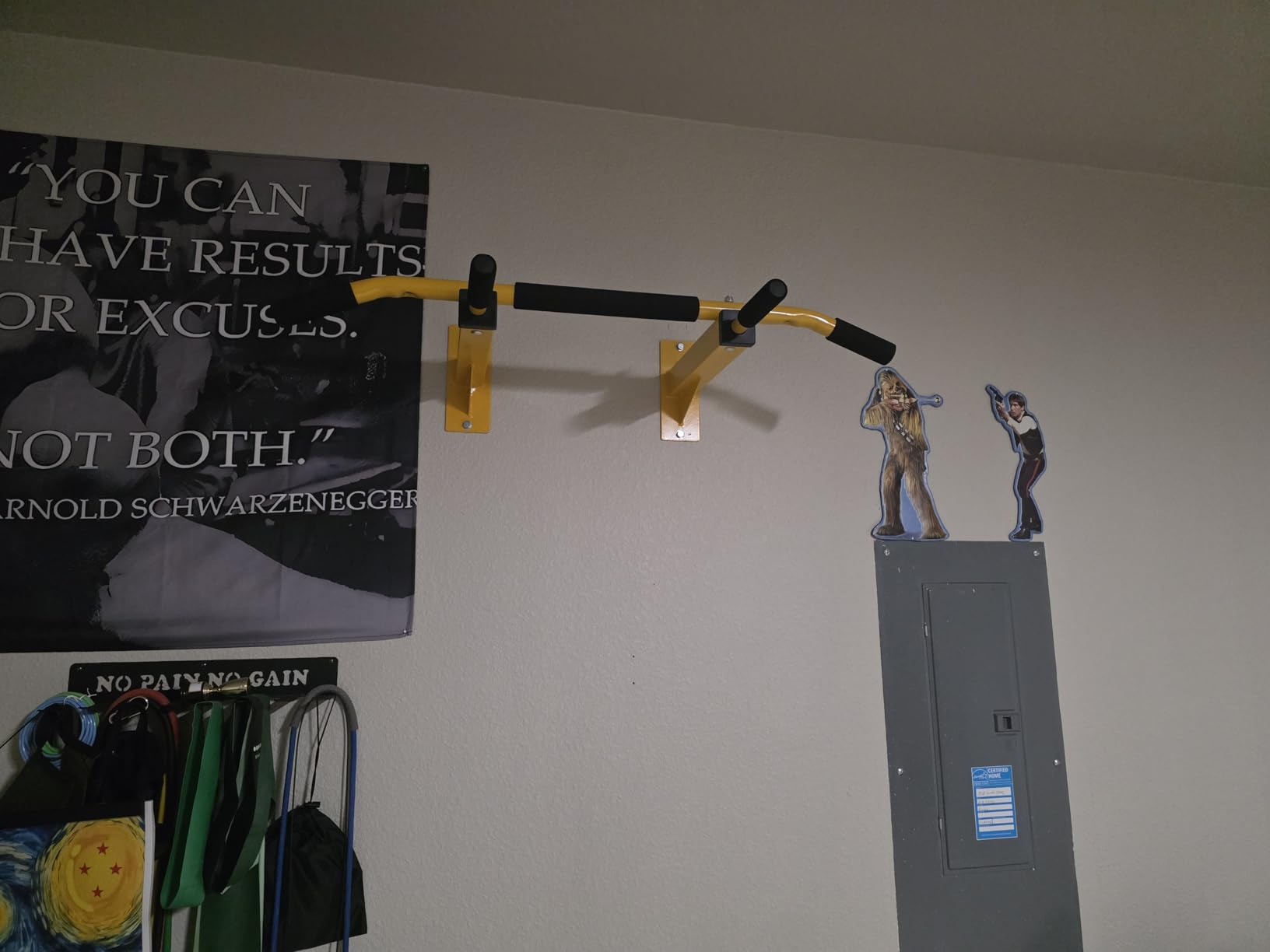 Yes4All Pull Up Bar Wall Mounted - Multifunctional Wall Mounted Pull Up Bar for Home Gym Workout Strength Training Equipment customer photo 1