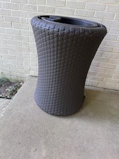 Good Ideas Impressions Nantucket Rain Water Collection Barrel, 50 Gallon | Dark Brown Rainwater Catcher, Outdoor Home Water Storage Collector with Garden Planter and Metal Spigots customer photo 1