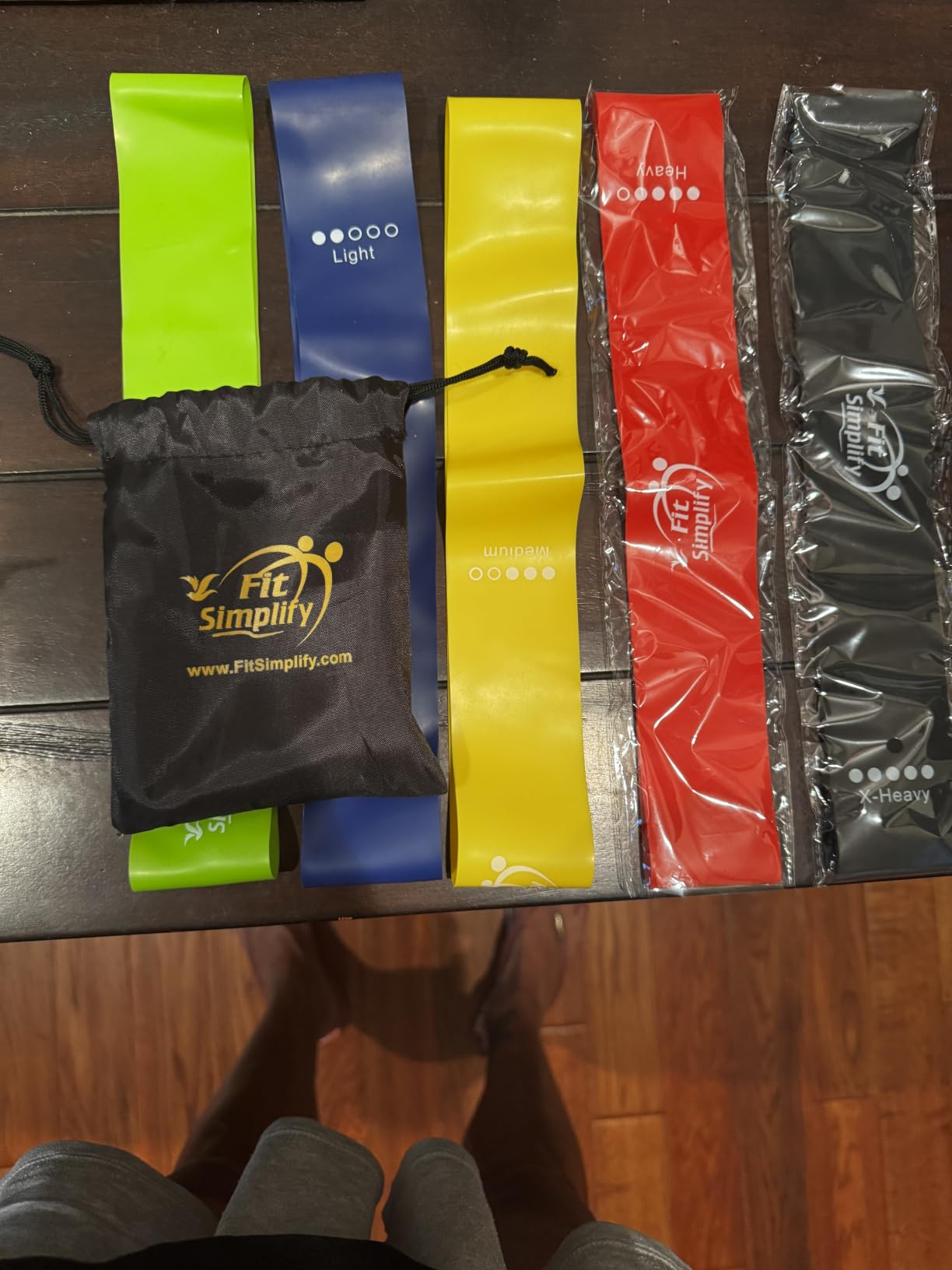Fit Simplify Resistance Loop Exercise Bands with Instruction Guide and Carry Bag, Set of 5 customer photo 2
