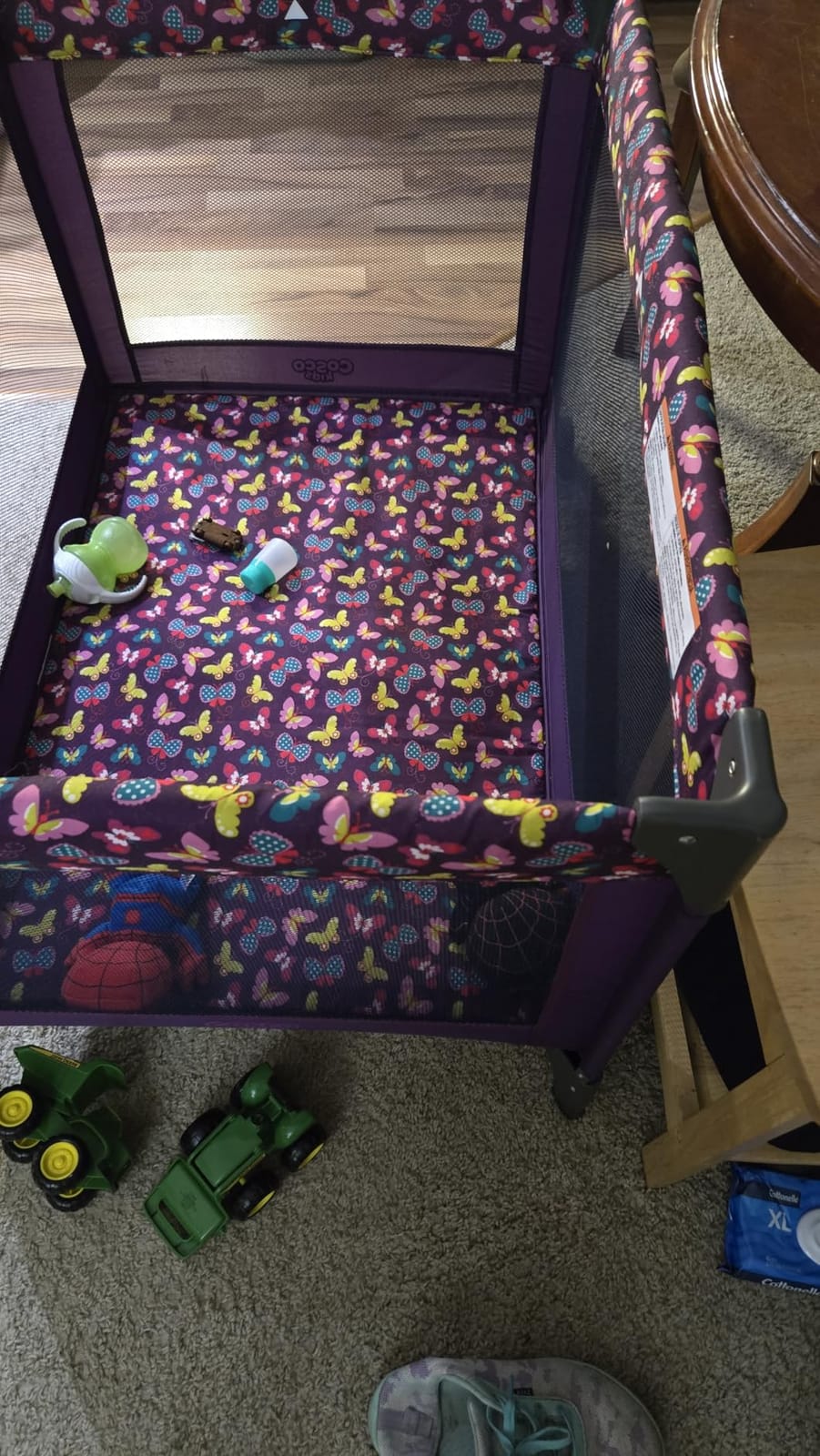 Cosco Funsport Compact Portable Playard, Lightweight, Easy Set up, Foldable Baby Playpen with Carry Bag, Butterfly Twirl customer photo 1