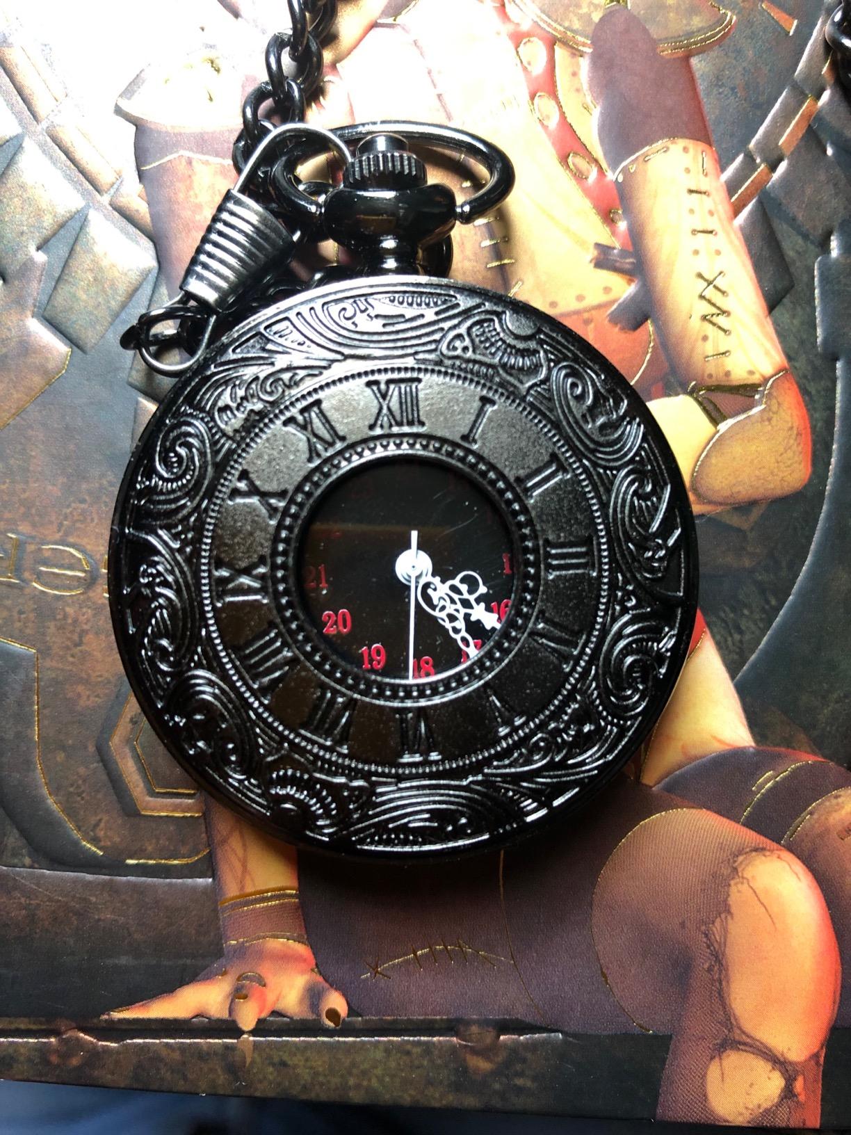 Vintage Pocket Watch for Men Roman Numerals Scale Quartz Pocket Watches with Chain for Xmas Fathers Day Gift customer photo 1