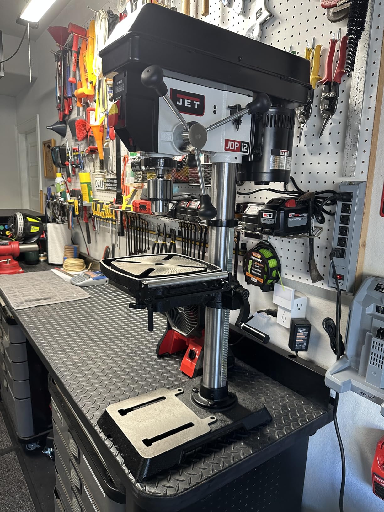 JET 12-Inch Benchtop Drill Press, Variable Speed, 1/2 HP, 115V 1Ph (Model JWDP-12) customer photo 2