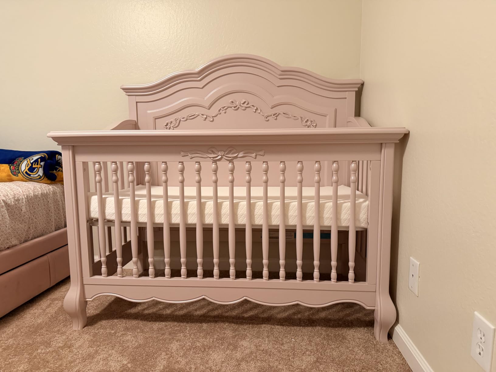 Evolur Aurora 5-in-1 Convertible Full Size Baby Crib, Ivory Lace customer photo 2