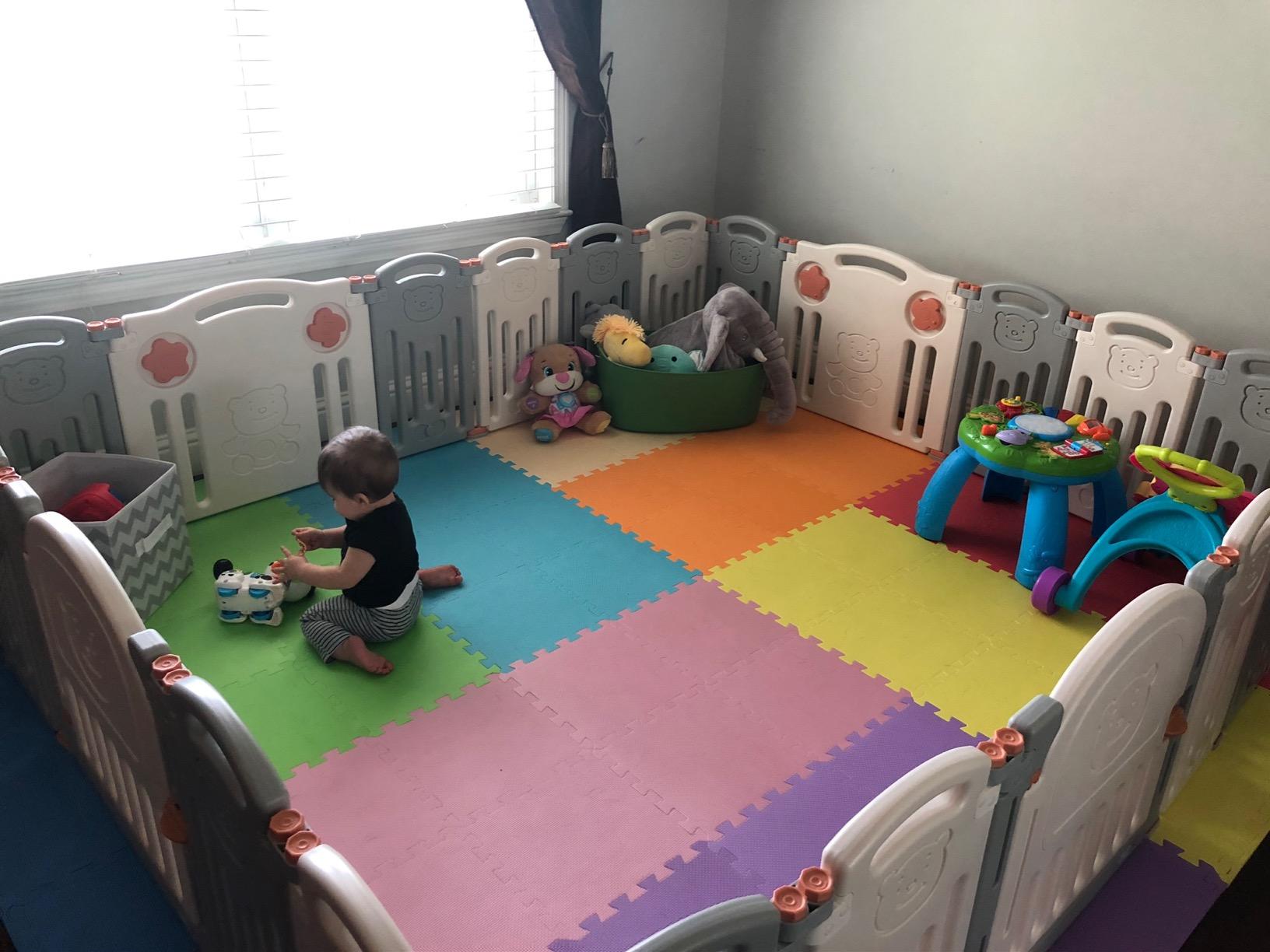 BalanceFrom Foam Floor Tiles for Kids - Non-Toxic Comfortable Baby Play Mat and Interlocking Foam Tiles for Crawling & Development, Soft Play Mat for Babies, 36 Tiles Cover 36 SQ SF customer photo 2