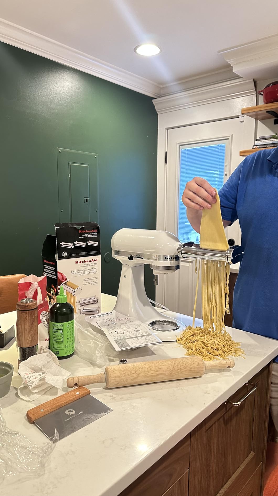 KitchenAid KSMPRA 3-pc Pasta Roller/Cutter Set for KitchenAid Stand Mixers | Fits all Household KitchenAid Stand Mixers, Stainless Roller and cutters, Easy to Clean with cleaning brush customer photo 1