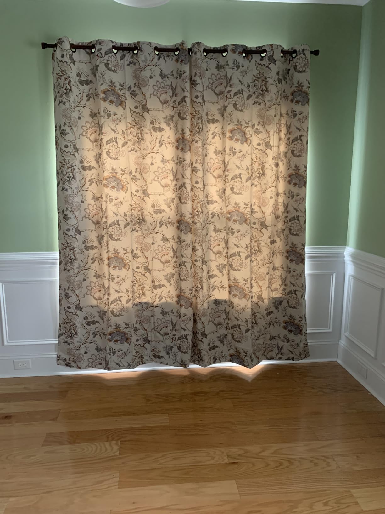 H.VERSAILTEX Blackout Curtains 84 Inch Length 2 Panels Set Floral Print Curtain Drapes for Living Room Thermal Insulated Grommet Window Curtains for Bedroom - Traditional Floral in Sage and Brown customer photo 1