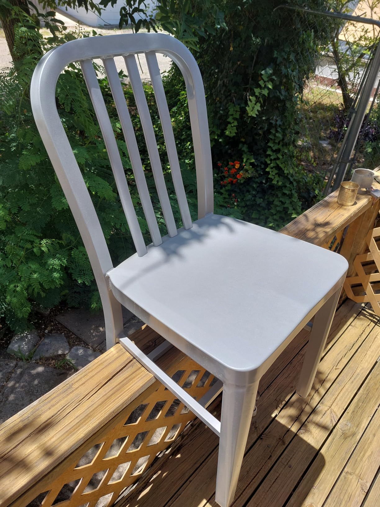 Flash Furniture Gael Indoor/Outdoor Modern Metal Dining Chairs, Commercial-Grade Galvanized Steel Restaurant Chairs, Set of 2, Silver customer photo 2
