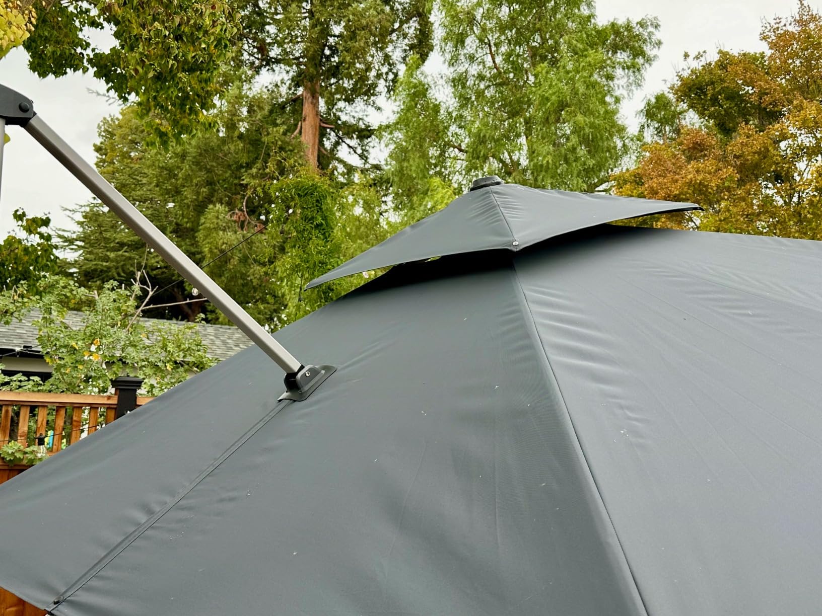PURPLE LEAF Cantilever Patio Umbrellas 10' x 10' Square Double Top, Beige | 35MPH Wind-Resistant Frame, 3-Yr Fade-Resistant 240GSM Canopy, 30-Minute Setup, Easy Operation, For Backyard, Patio & Garden customer photo 2