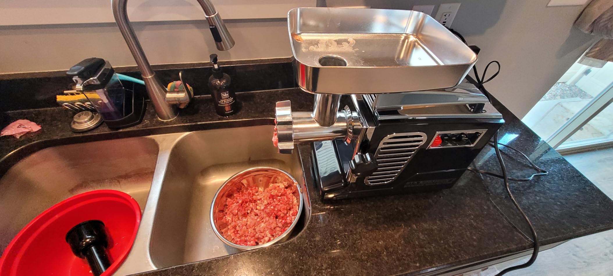 STX International Turboforce II 4000 Electric Meat Grinder | Grinds Soft Bones | Foot Pedal | 6 Grinding Plates | Stainless Steel Blades | Sausage Tubes | Kubbe Maker | Meat Claws | Patty Press & More customer photo 1