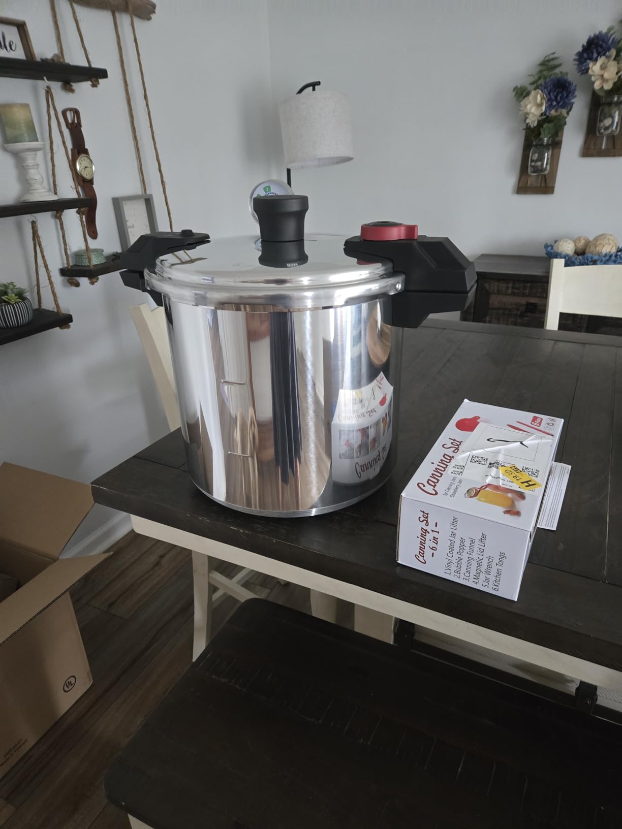 T-fal 22-Quart Aluminum Pressure Canner, 3 PSI Settings, Home Canning, Includes Racks & Canning Guide, Large Capacity, Pressure & Water Bath Canning for Vegetables, Meats, Seafood & Fruits, Silver customer photo 2