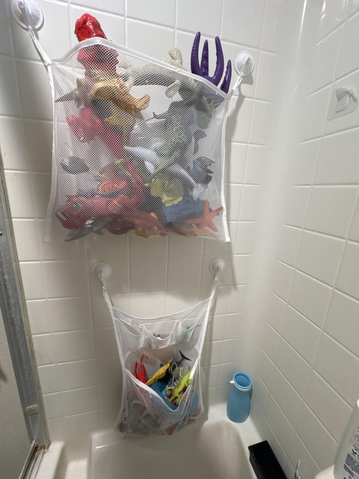 2 x Mesh Bath Toy Organizer + 8 Ultra Strong Hooks - The Perfect Bathtub Toy Holder & Bathroom or Shower Caddy customer photo 1