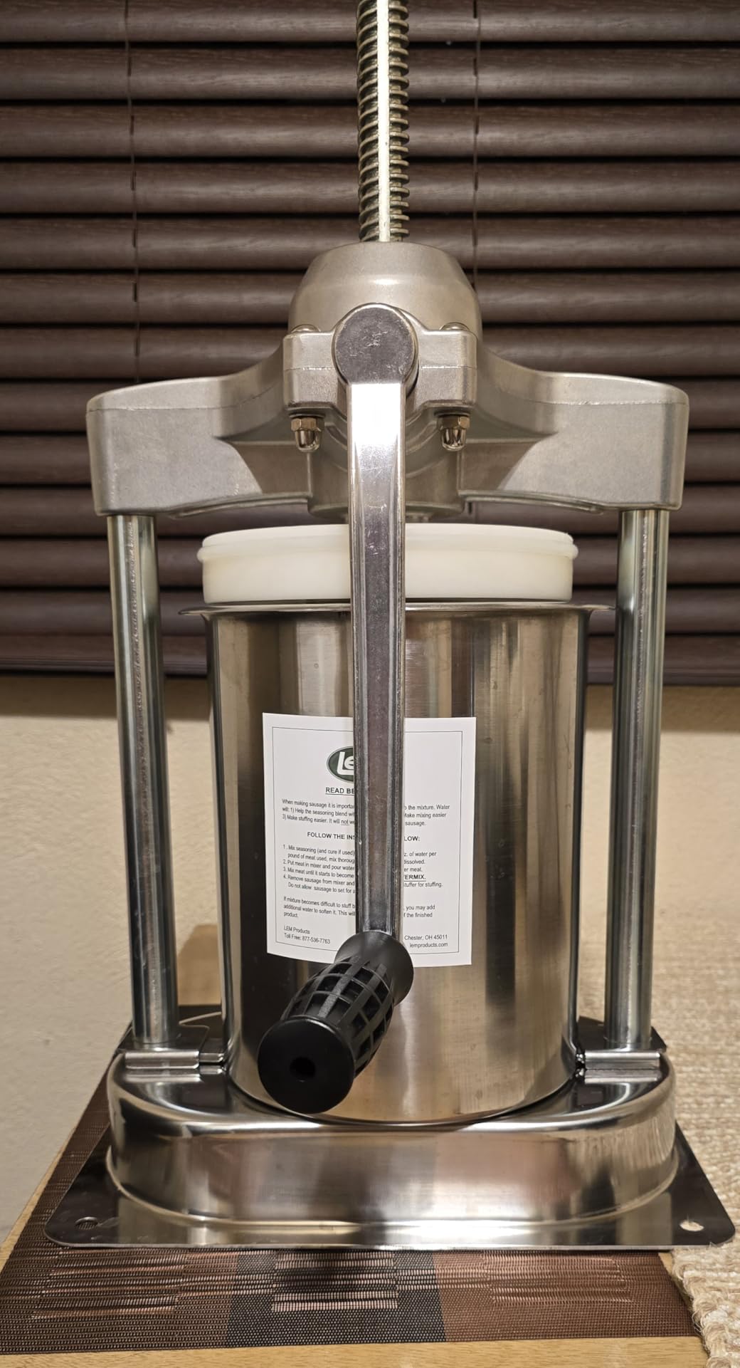 LEM Products MightyBite 15 lb Vertical Sausage Stuffer, Stainless Steel customer photo 2