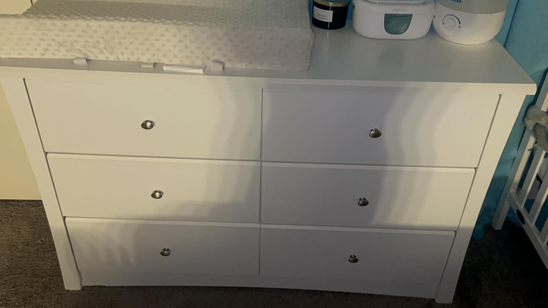 Storkcraft Crescent 6-Drawer Dresser, White | GREENGUARD Gold Certified, White Dresser for Bedroom, Nursery Storage Chest, Safety Interlocking Drawers customer photo 1