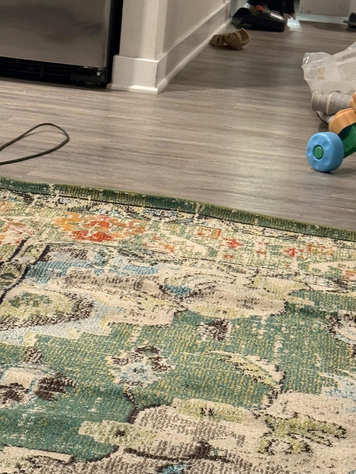 SAFAVIEH Monaco Collection Area Rug - 8' x 10', Navy & Light Blue, Non-Shedding & Easy to Clean, Distressed Medallion Design, Ideal for Living Room, Bedroom, Dining Space (MNC243N) customer photo 2