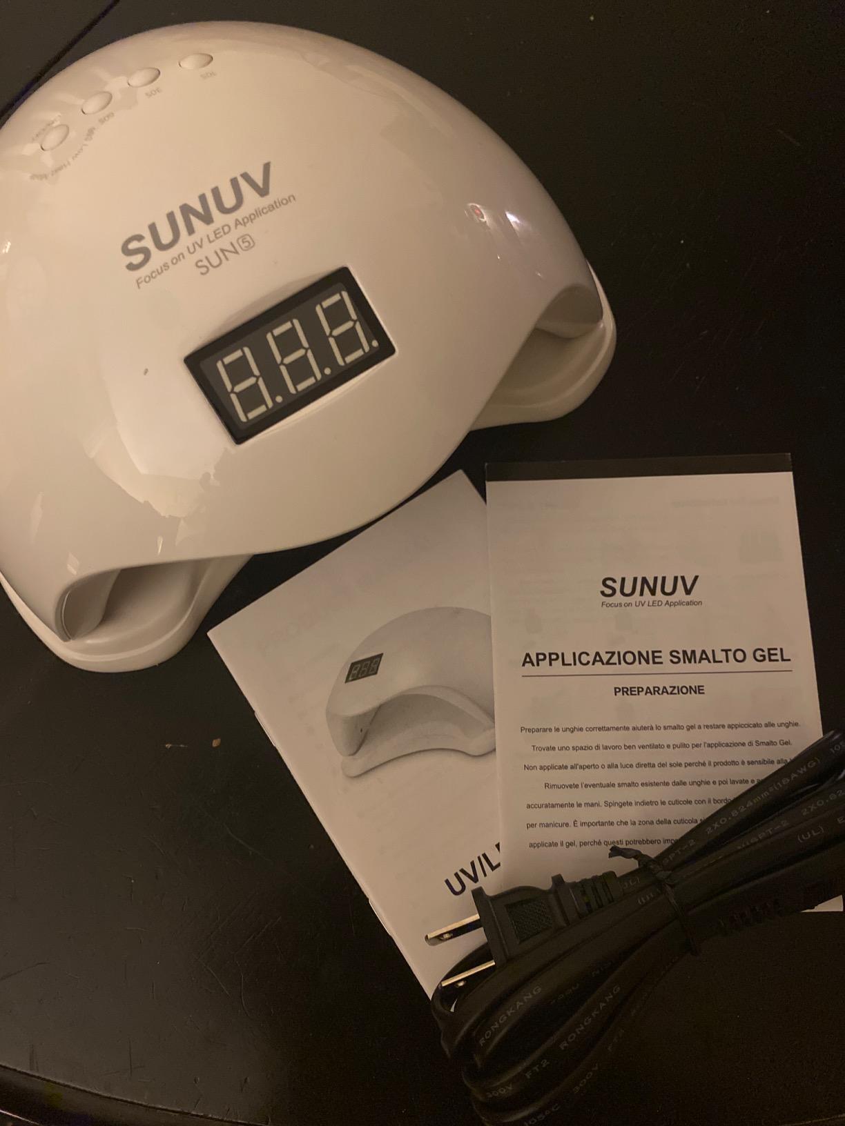 SUNUV UV Light for Gel Nails, LCD Display with 4 Timer LED Nail Lamp, SUN5 | 10/30/60/90s 4 Timer for All Gel Polish, Over-Temperature Protection, Smart Sensor Larger Chamber with Removable Base customer photo 1