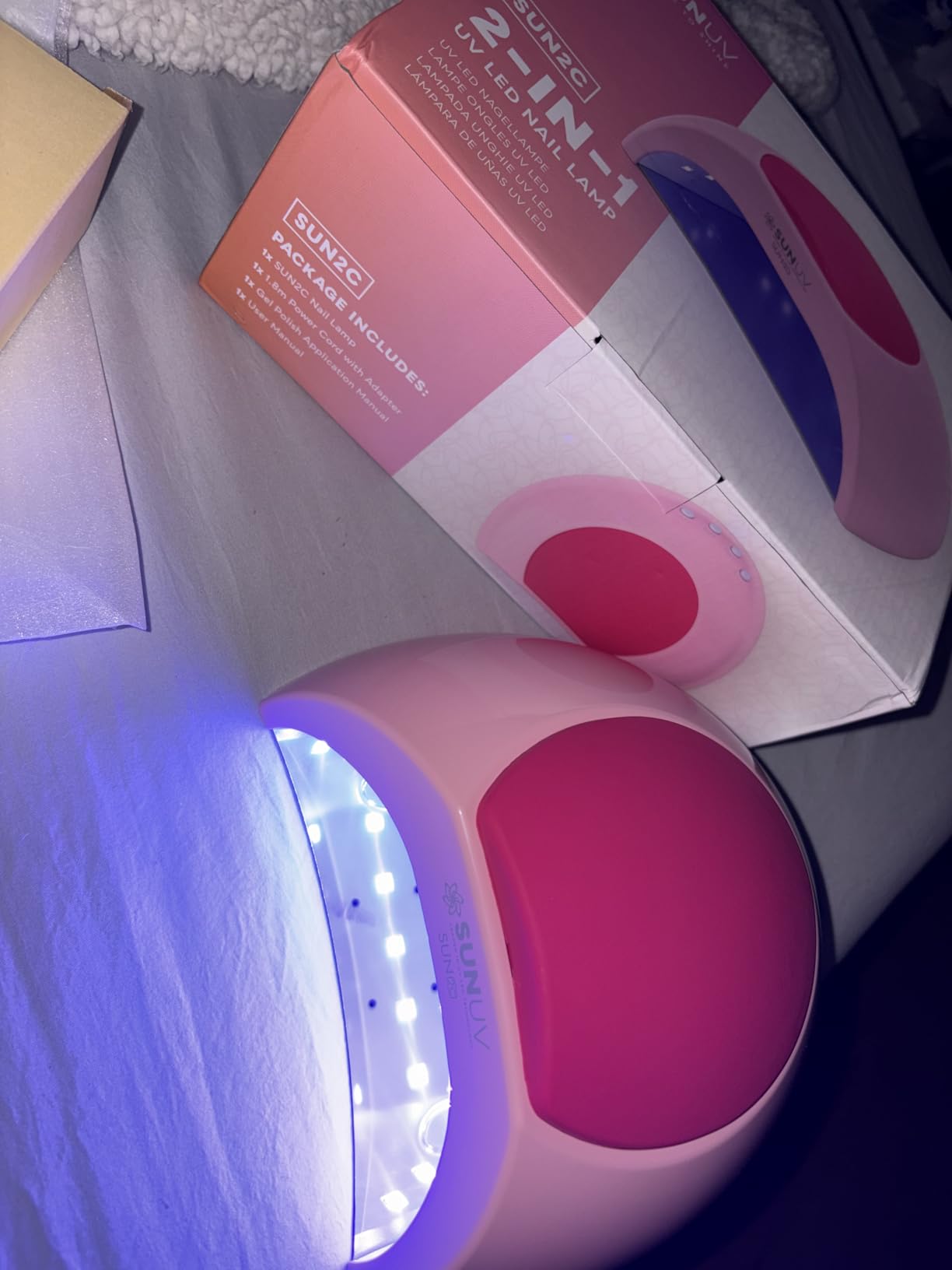 SUNUV UV Light for Gel Nail, Professional UV LED Nail Lamp SUN2C Rose | 4 Timer Settings, 33 LEDs, Fast Curing Lamp, Auto Sensor, Removable Base, Compatible with All Gel Polish, Home & Salon Use customer photo 2