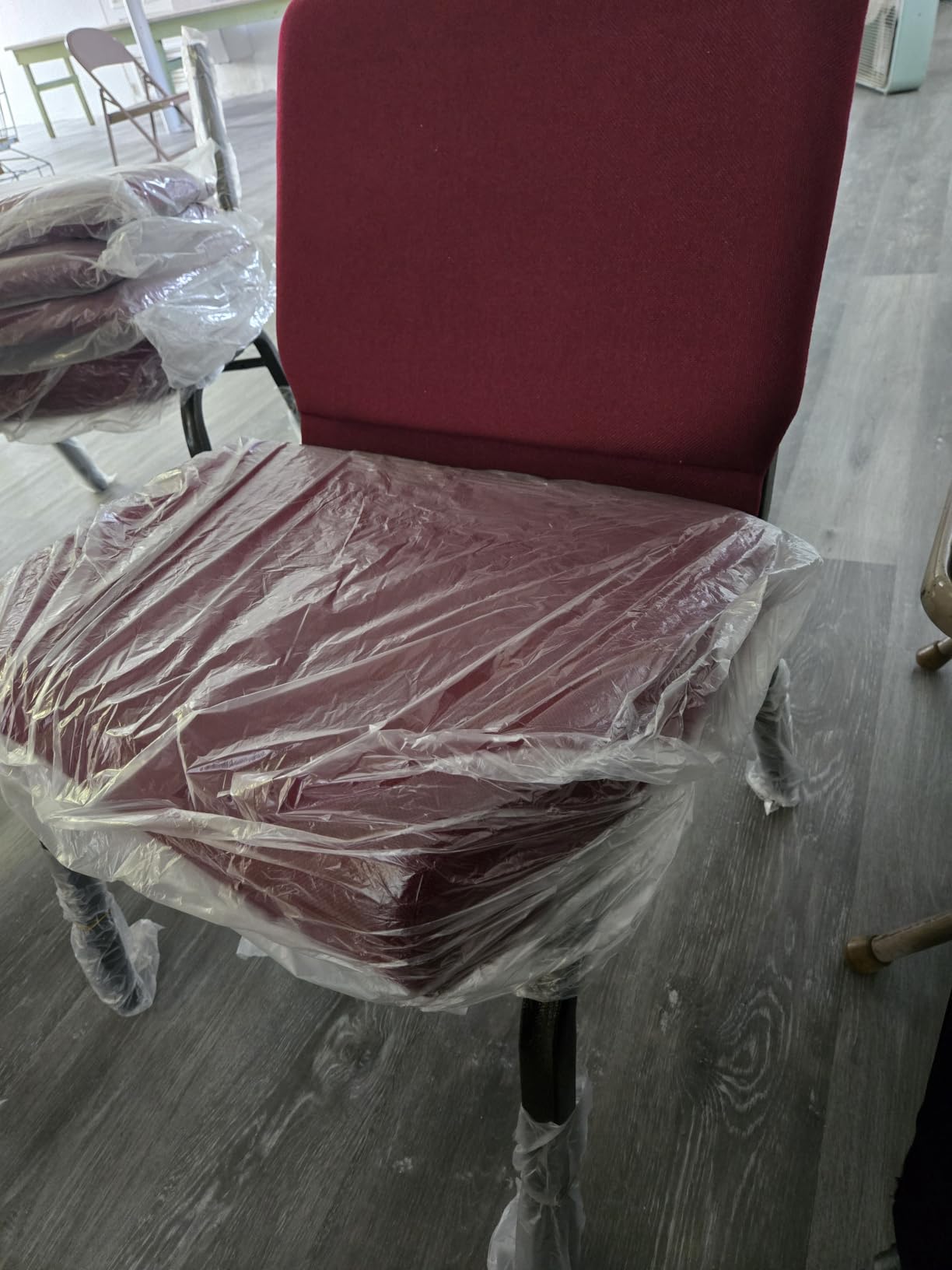 Flash Furniture 4 Pack HERCULES Series 21''W Church Chair in Dark Gray Fabric - Silver Vein Frame customer photo 1