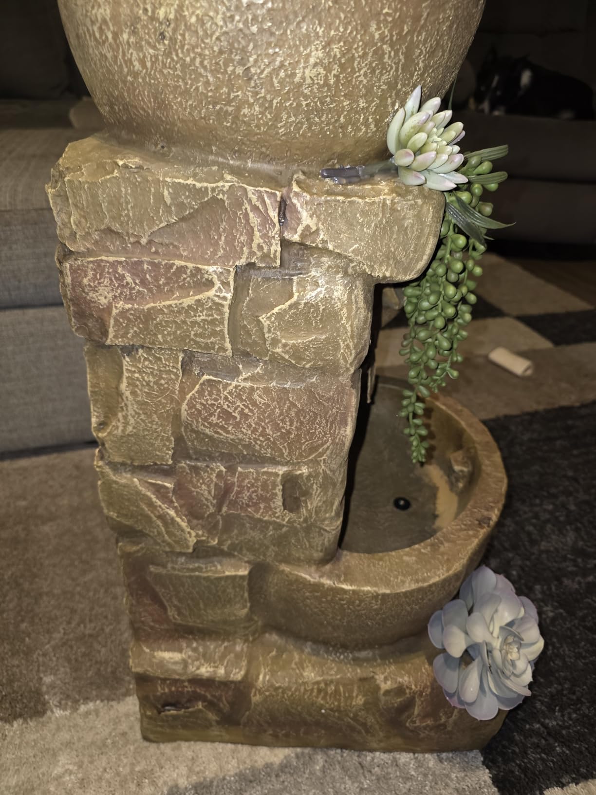 Teamson Home 33.25 in. Cascading Bowls and Stacked Stones LED Outdoor Water Fountain for Gardens, Landscaping, Patios, Balconies, and Lawns customer photo 1
