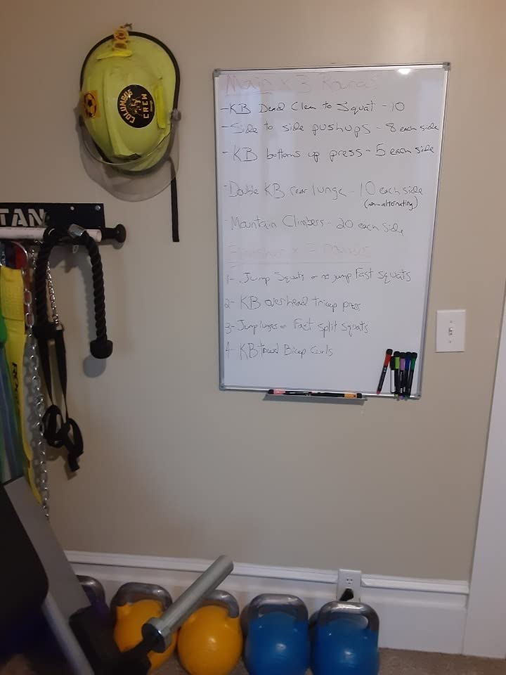 Lockways White Board Dry Erase Board 48 x 36 Inch, Magnetic Whiteboard | 4 x 3 Silver Aluminium Frame, Set Including 1 Detachable Aluminum Marker Tray, 3 Dry Erase Markers, 8 Magnets customer photo 2