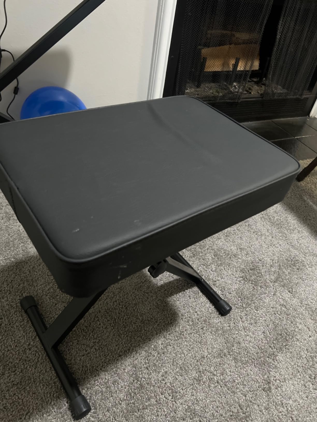 RockJam RJKBB100 Adjustable Padded Piano Bench, Keyboard Stool | Padded piano bench with 4 height settings and folding steel X frame for keyboard players, kids and adults customer photo 2