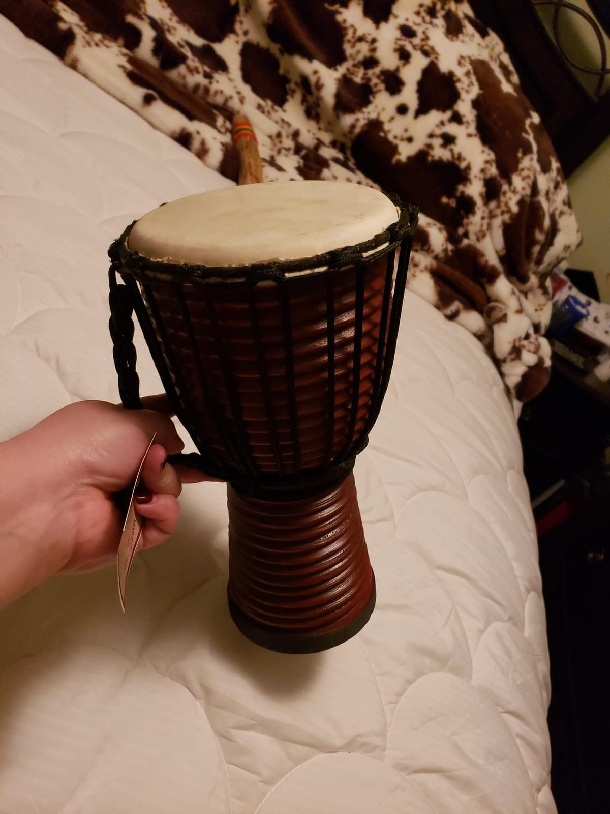 Authentic Mini Djembe Drum 4x8 - Handmade African Hand Drum with Genuine Goat Skin, Portable Rhythm Drum for Drum Circles, Music Therapy, Classroom, Travel & Gifts customer photo 1