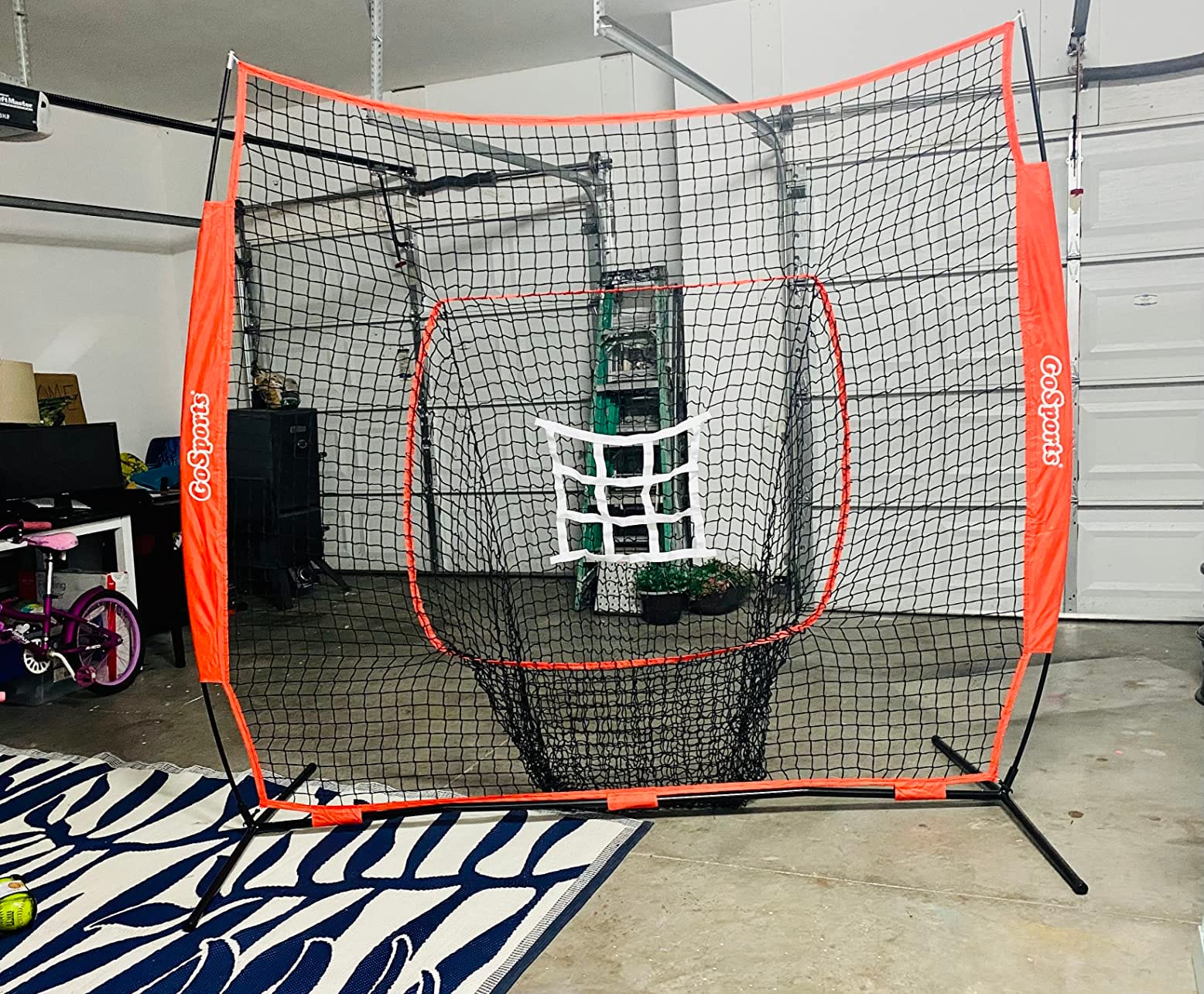 GoSports 7 ft x 7 ft Baseball & Softball Nets - Red, Black, Drip or PRO - Practice Hitting & Pitching Net with Bow Type Frame, Carry Bag and Strike Zone, Great for All Skill Levels customer photo 1