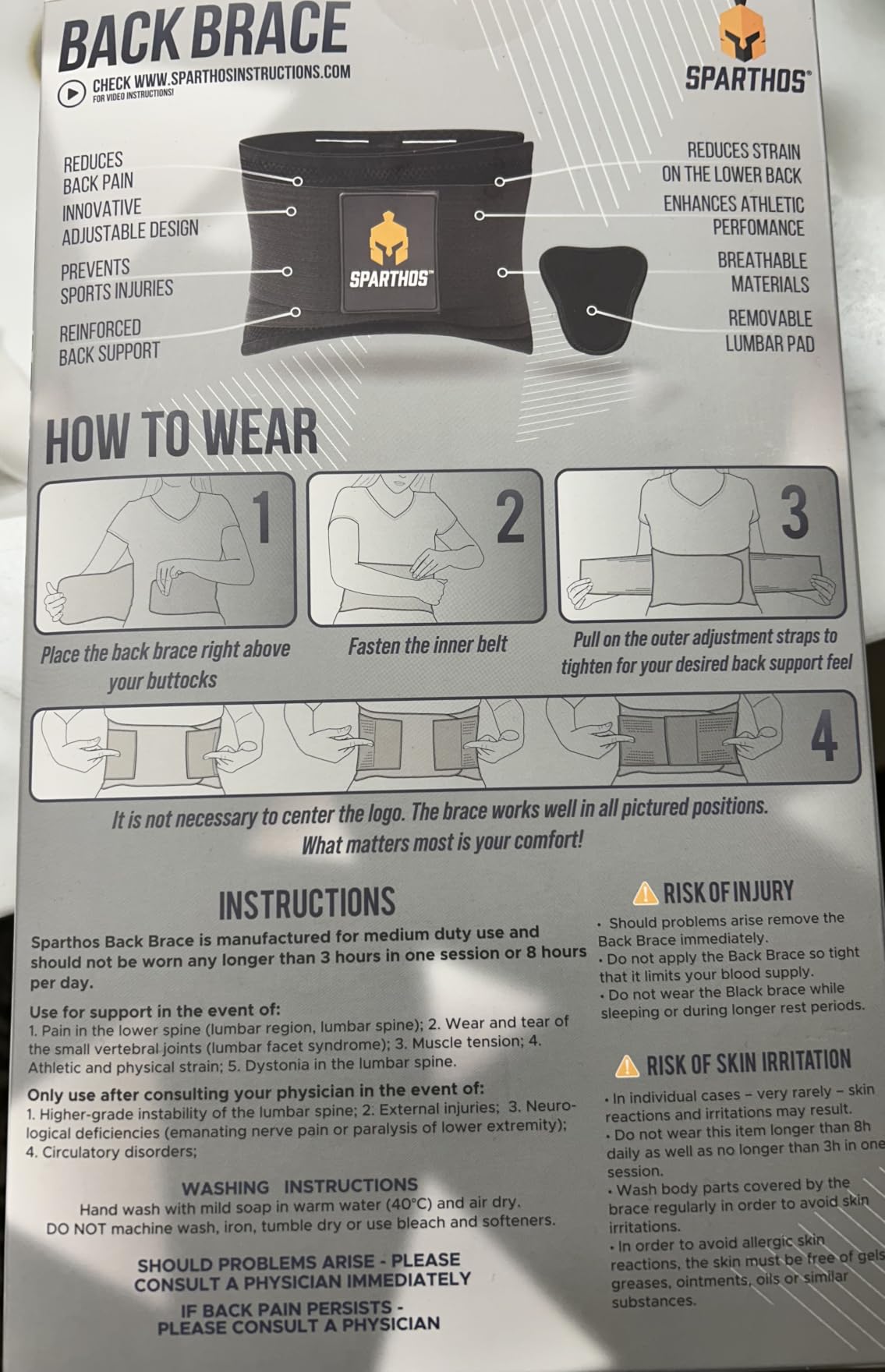 Sparthos Back Brace for Women & Men, Sciatica, Lower Back Pain - Black-L | Herniated Disc & Scoliosis Pain Relief, Adjustable Back Support Belt, Lumbar Pad, Breathable Mesh for Work & Heavy Lifting customer photo 1