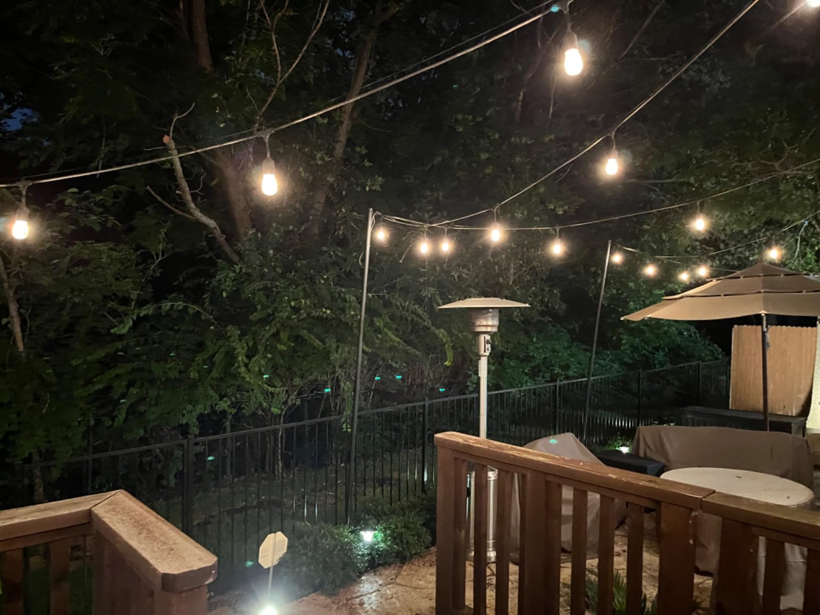 SUNTHIN 2 Pack 48FT Outdoor String Lights, Hanging Incandescent String Lights Commercial Grade Waterproof Patio Light Outside with Dimmable Connectable Edison Glass Bulbs for Bistro, Party, Holiday Decor customer photo 1