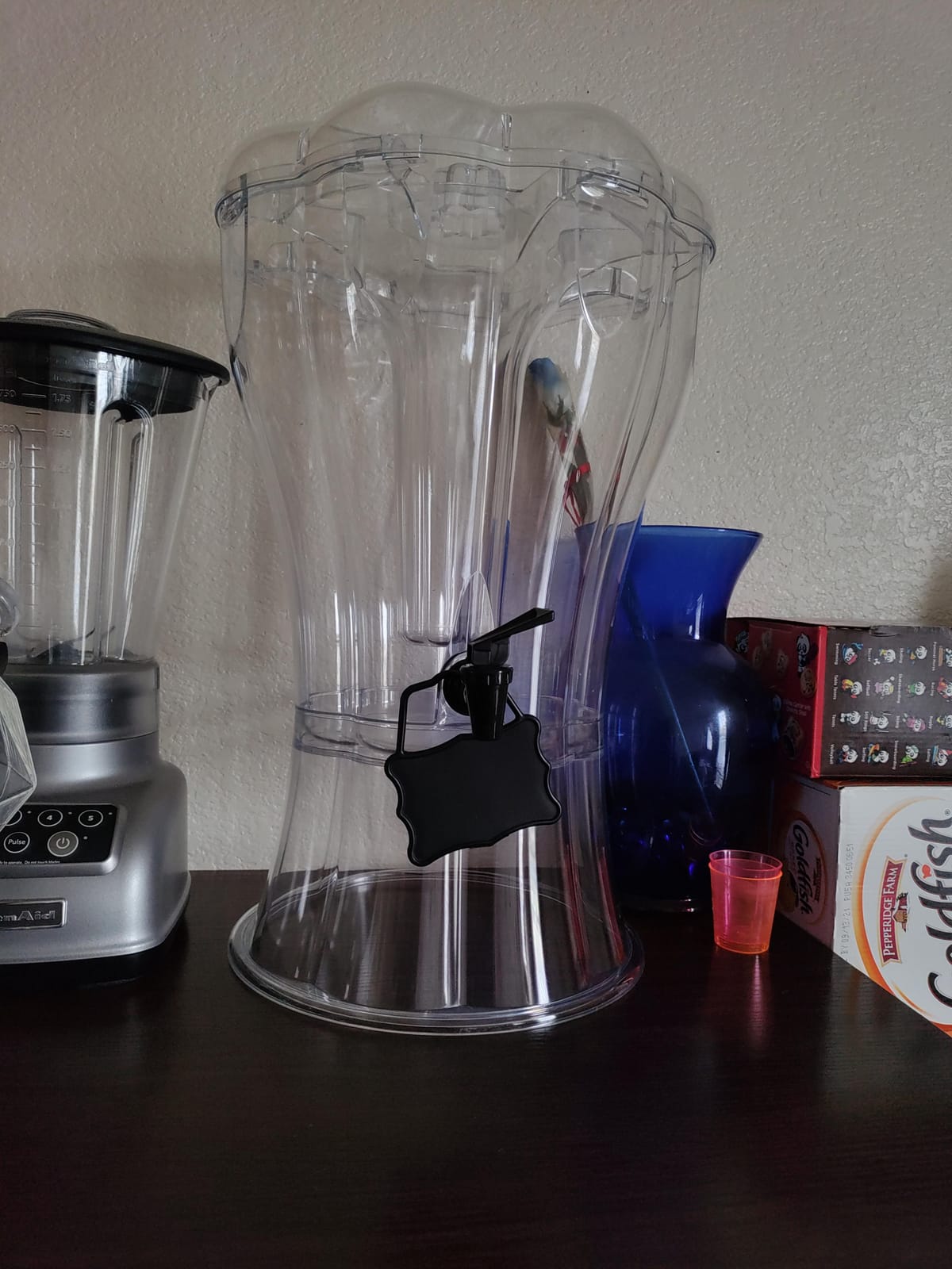 Buddeez 3.5 Gallon Clear Drink Dispenser with Ice Cone and Spigot | BPA-free Tritan beverage container, chalkboard tag, easy-pour serving station, large drink dispenser for parties and events customer photo 2