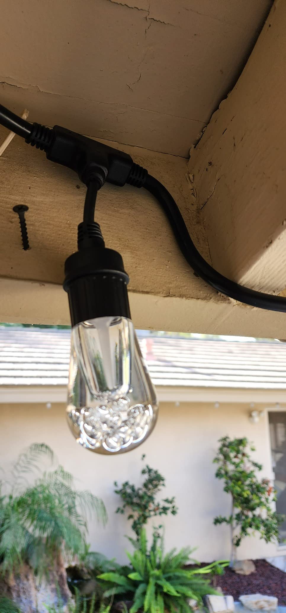 Enbrighten Vintage Outdoor String Lights, 48ft, 24 Bulbs, Remote Control | Coloring Changing LEDs, Weatherproof, Shatterproof Acrylic Bulbs, Drop Cord, Easy Install Keyholes, Linkable up to 750ft customer photo 1